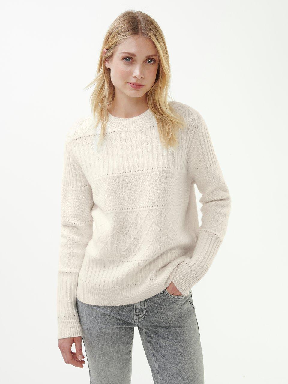 Fadenmeister Berlin Rundhals-Pullover Offwhite