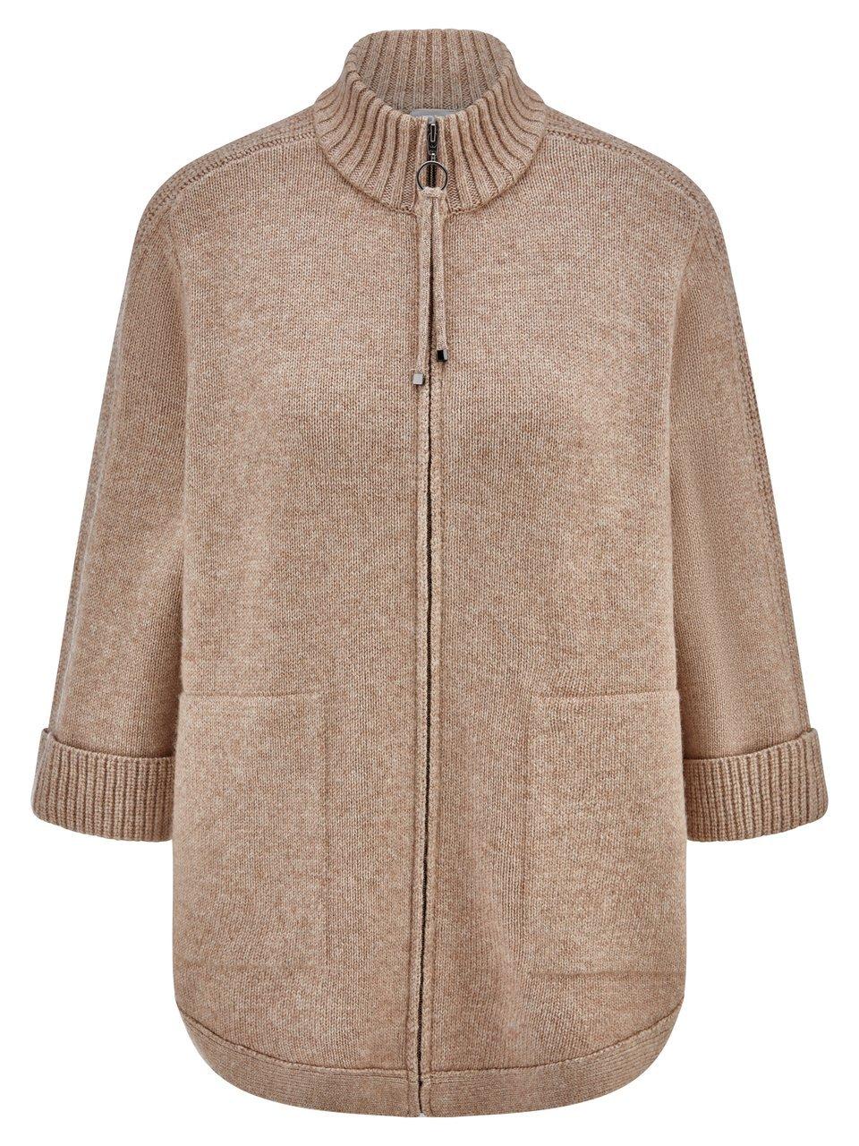 Strickjacke Stehkragen Rabe beige günstig online kaufen