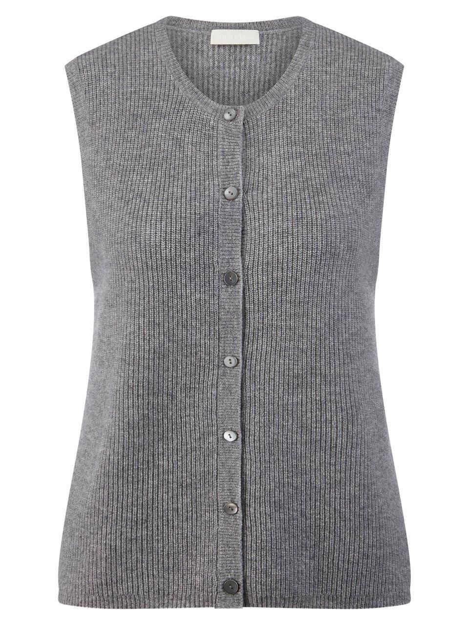Strickweste Rundhals-­Ausschnitt include grau günstig online kaufen