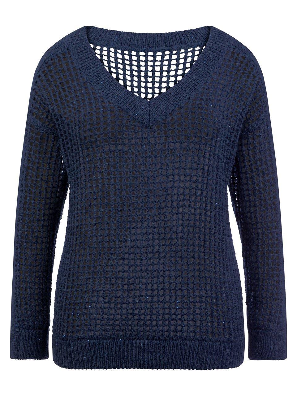 V-Pullover V-Ausschnitt Emilia Lay blau günstig online kaufen