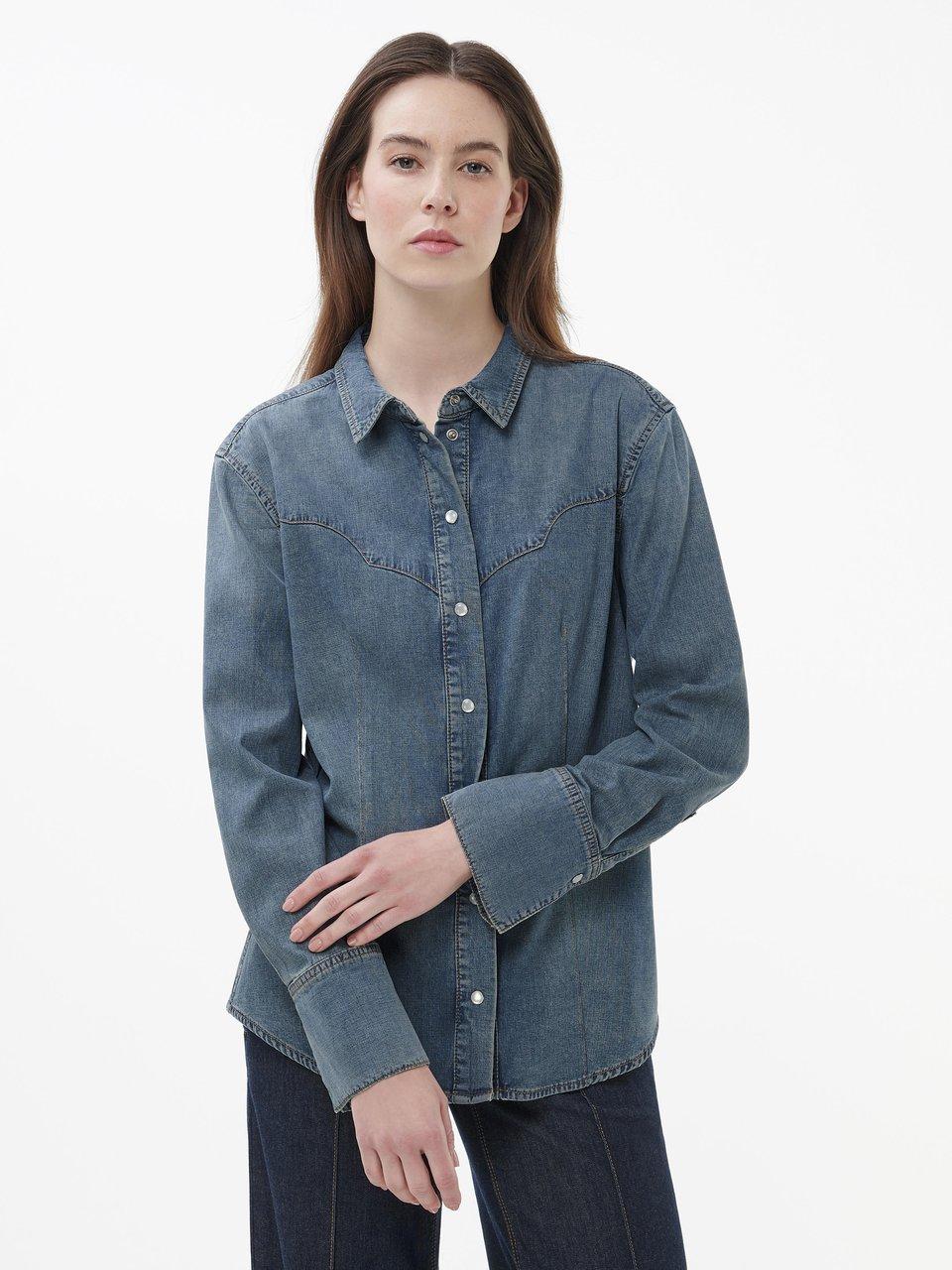oui - Jeansblouse met lange mouwen