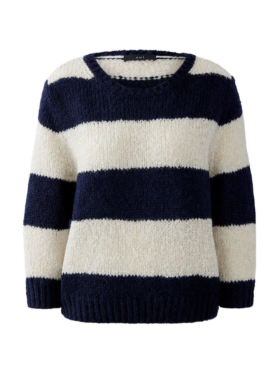 Rundhals-Pullover 3/4-Arm oui weiss günstig online kaufen