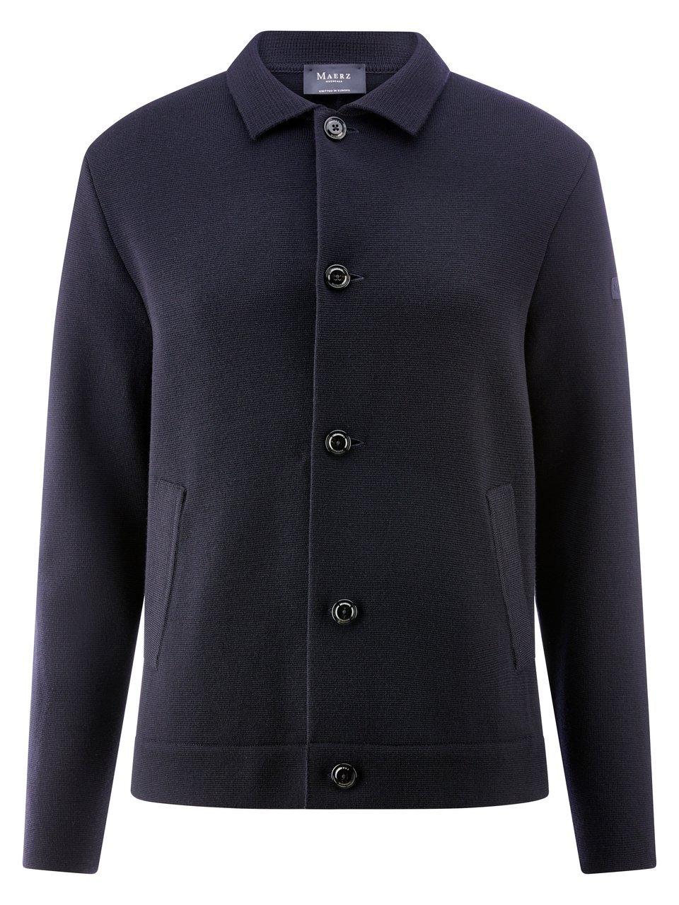 Strickjacke Hemdkragen MAERZ Muenchen blau günstig online kaufen
