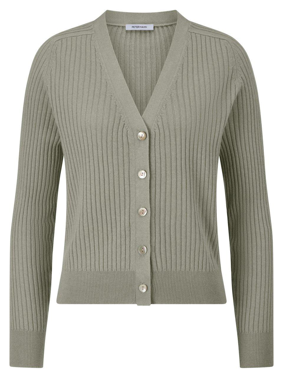 Peter Hahn Cardigan diepe V-hals Van  groen