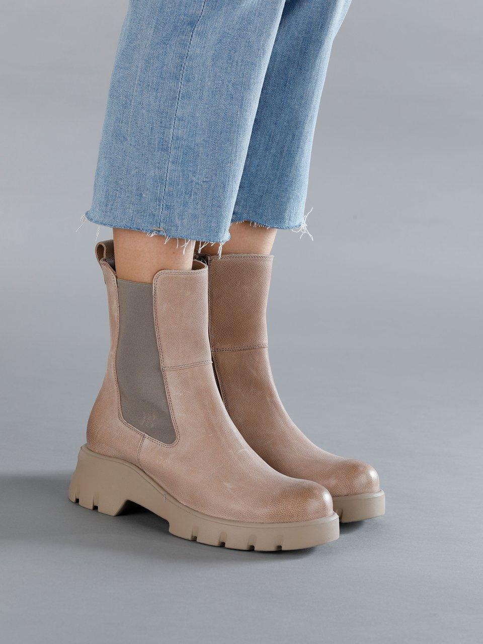 Dames lederen enkellaarsjes met ritssluiting Rebeka voor voeten met hallux valgus, rood - Schapenwolproducten