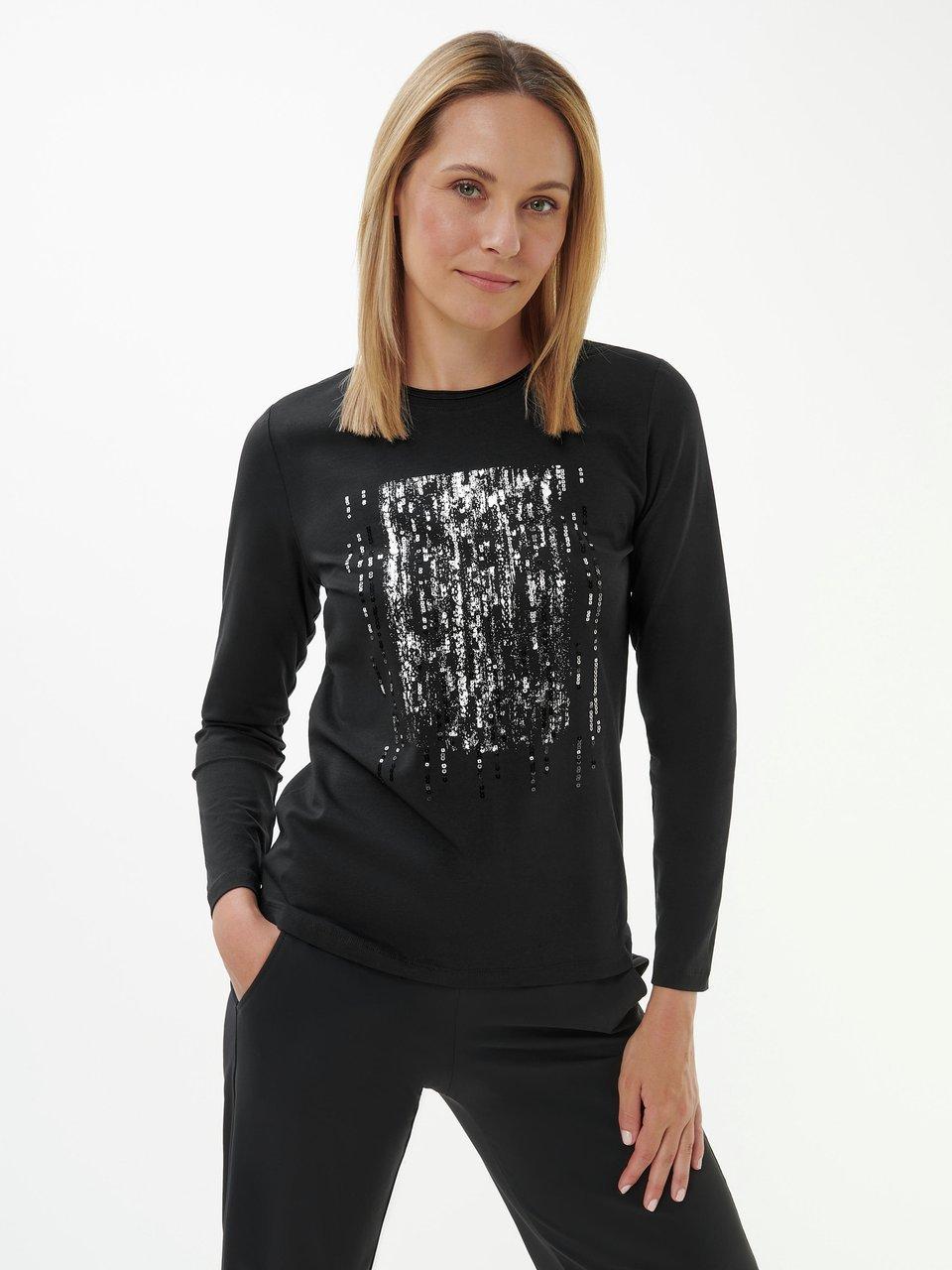 Gyabnw Damen Langarm-T-Shirt Mit Falten-Detail – Lässiges Basic-Oberteil Aus Polyester-Viskose-Mix