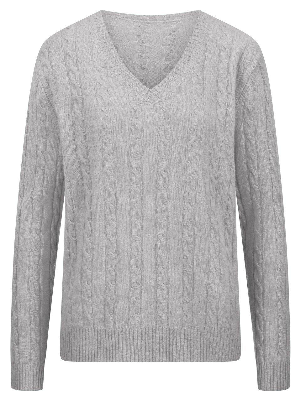 Peter Hahn Trui V-hals Van  grijs