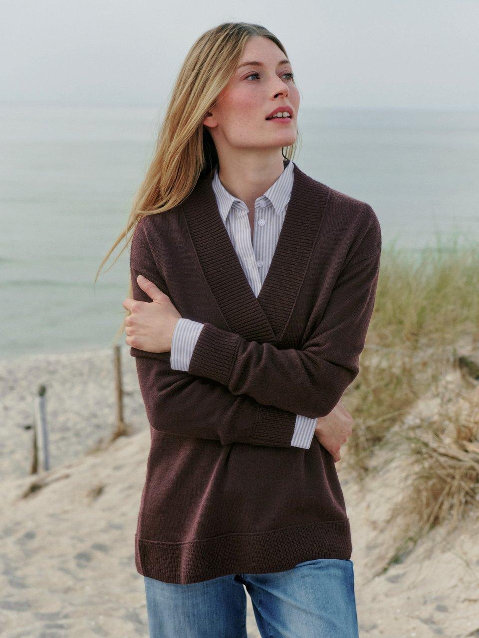 Cashmere Pullover Mokka Peter Hahn V-Pullover Mokka - Main Image