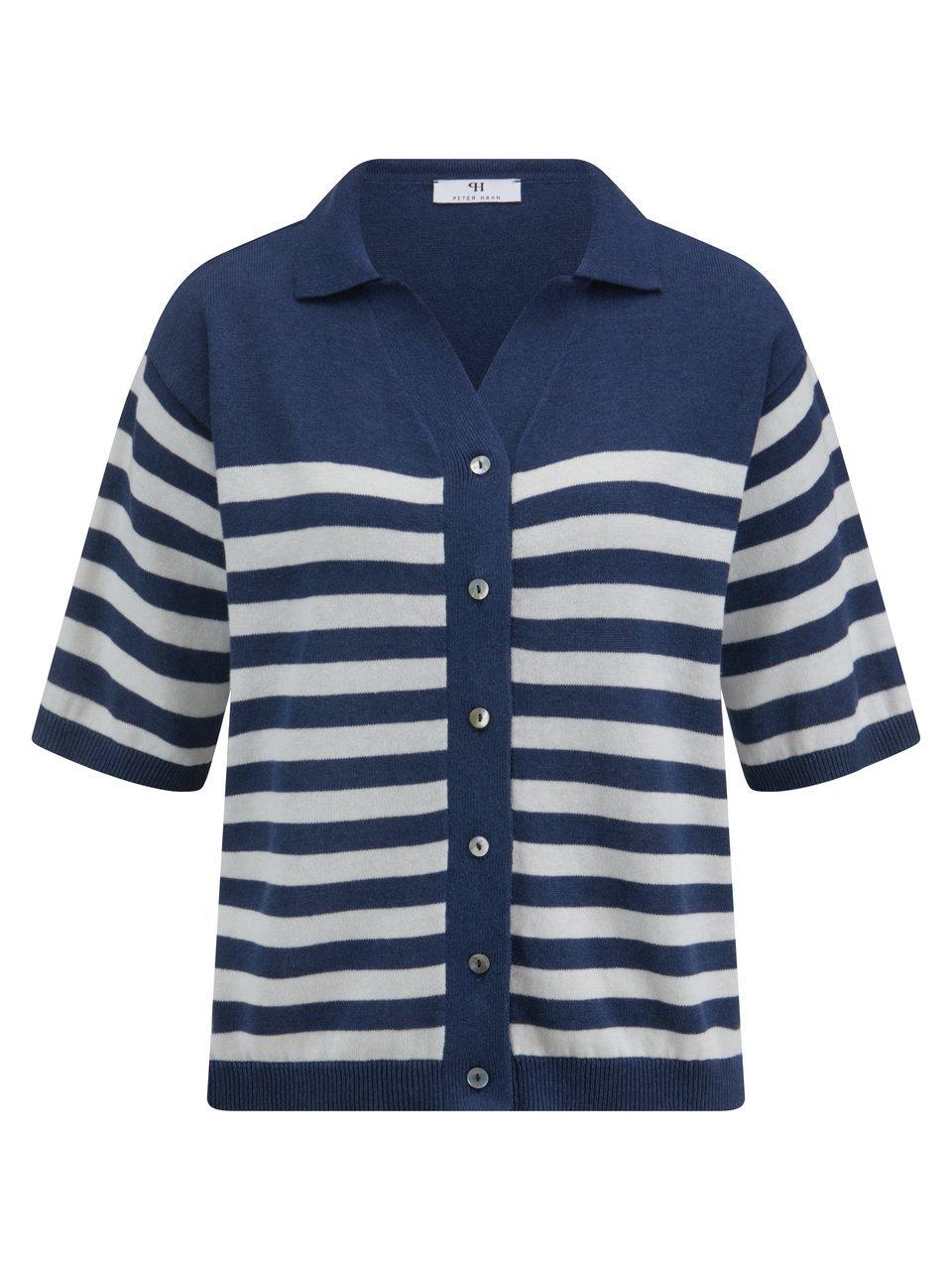 Polo-Strickjacke Peter Hahn blau günstig online kaufen