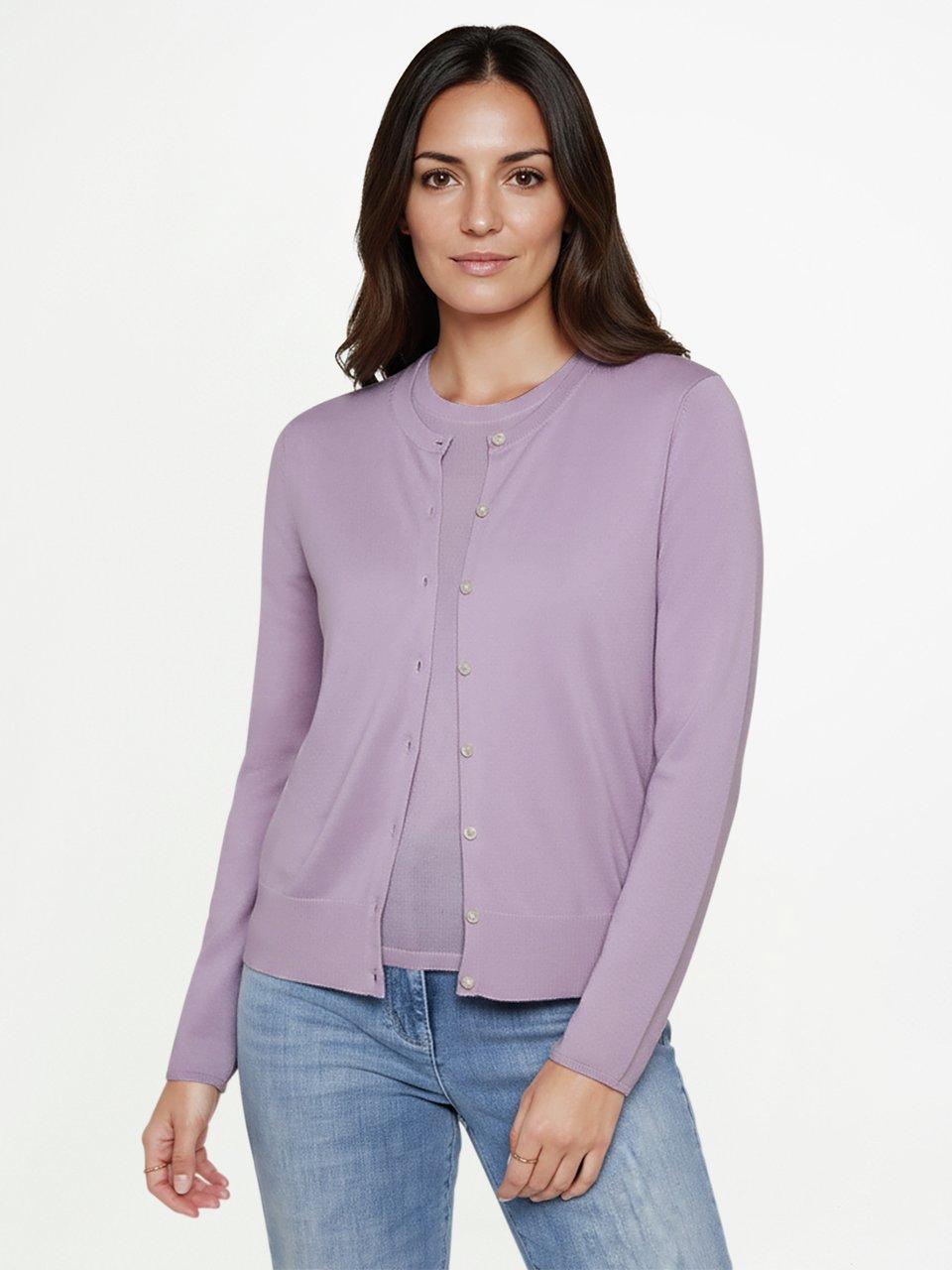 Peter Hahn - Rundhals-Strickjacke aus Seide und Kaschmir