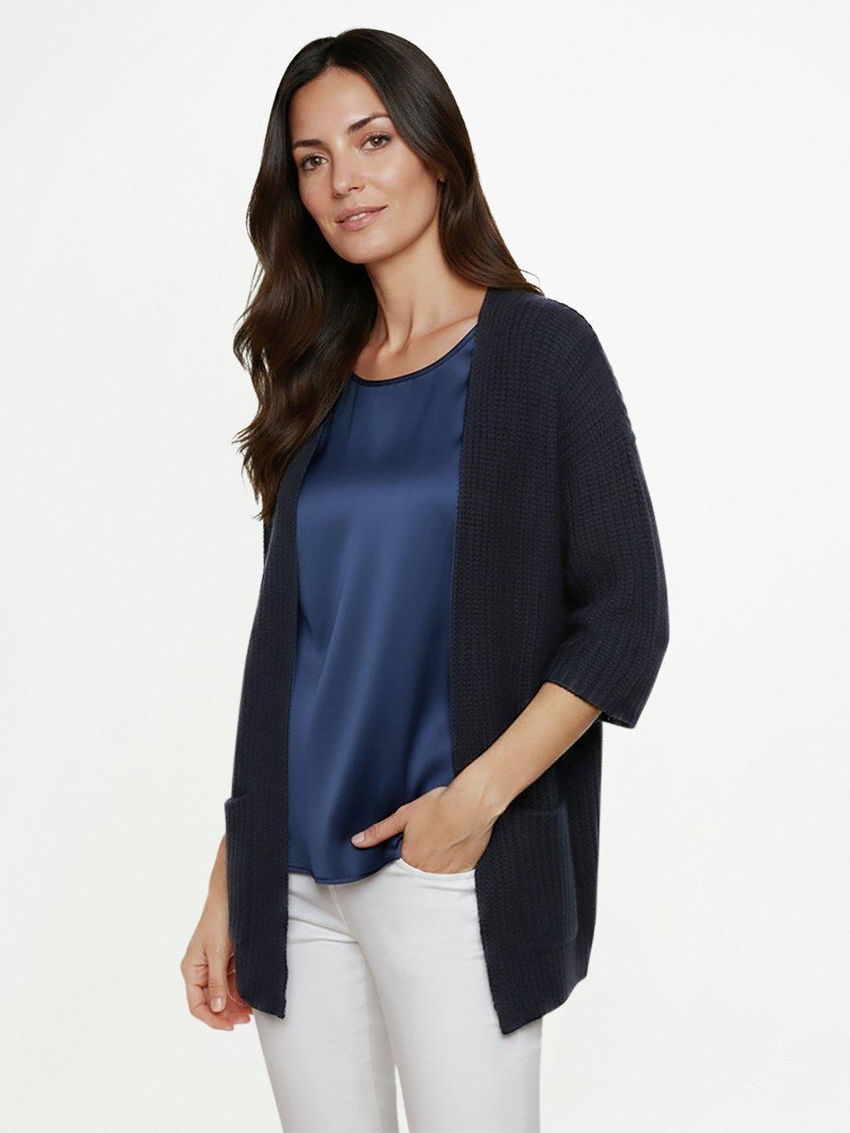 Peter Hahn - Strickjacke mit 3/4-Arm aus Schurwolle und Kaschmi