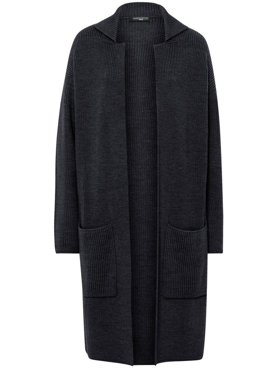 Fadenmeister berlin Gebreide mantel 100% scheerwol Van  blauw