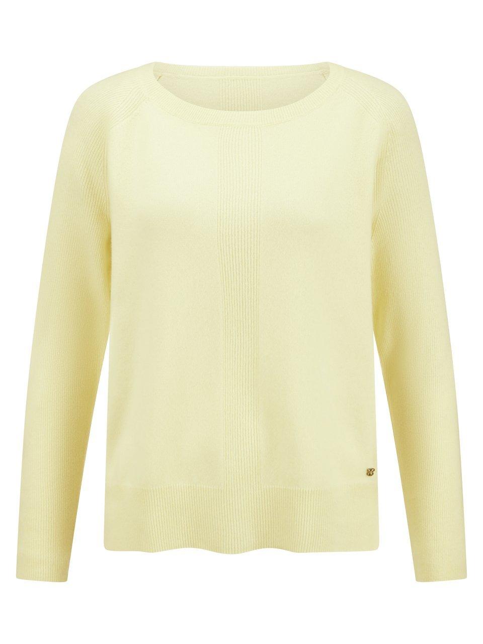 Rundhals-Pullover 1/1-Raglanarm und Kaschmir BASLER gelb günstig online kaufen