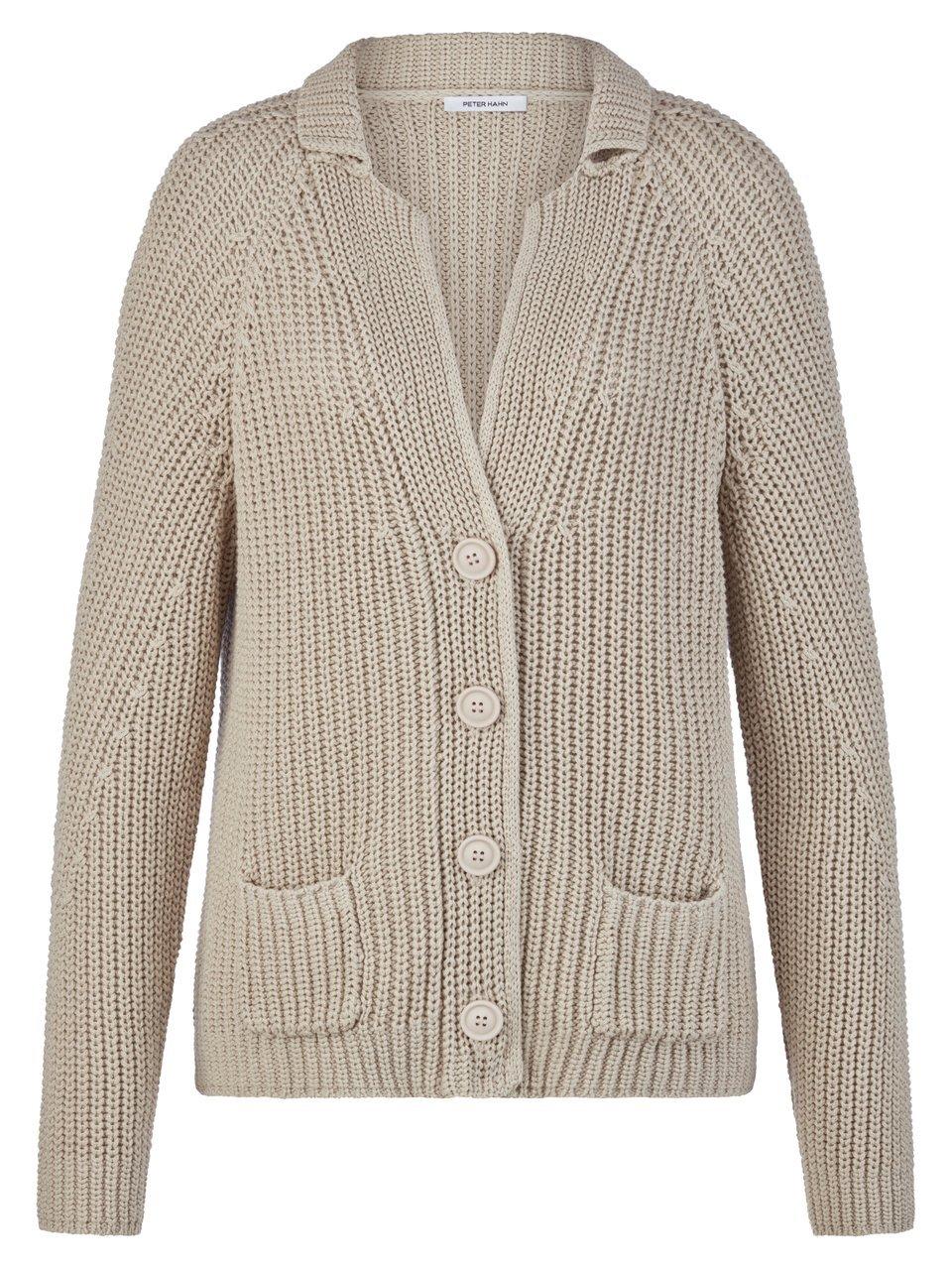 Strickblazer Revers­kragen Peter Hahn beige günstig online kaufen