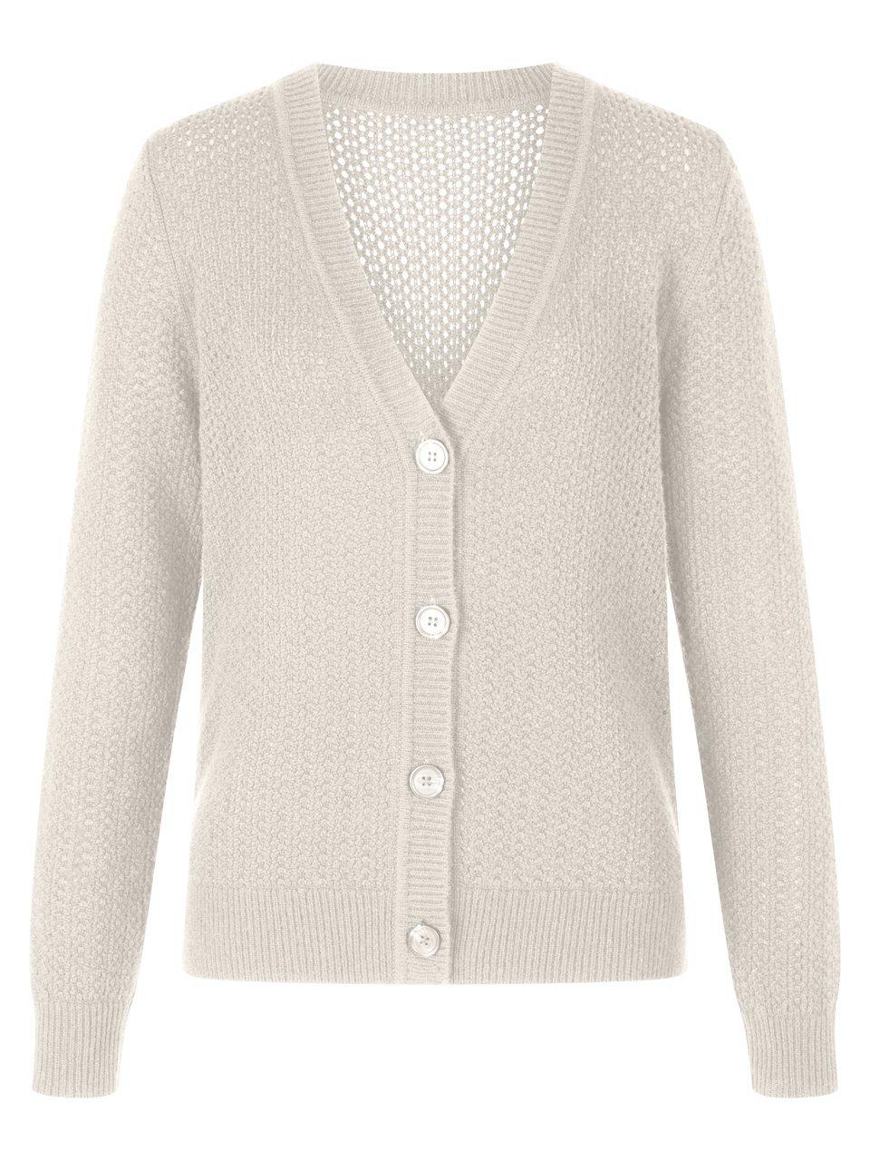 Strickjacke V-Ausschnitt Peter Hahn weiss günstig online kaufen