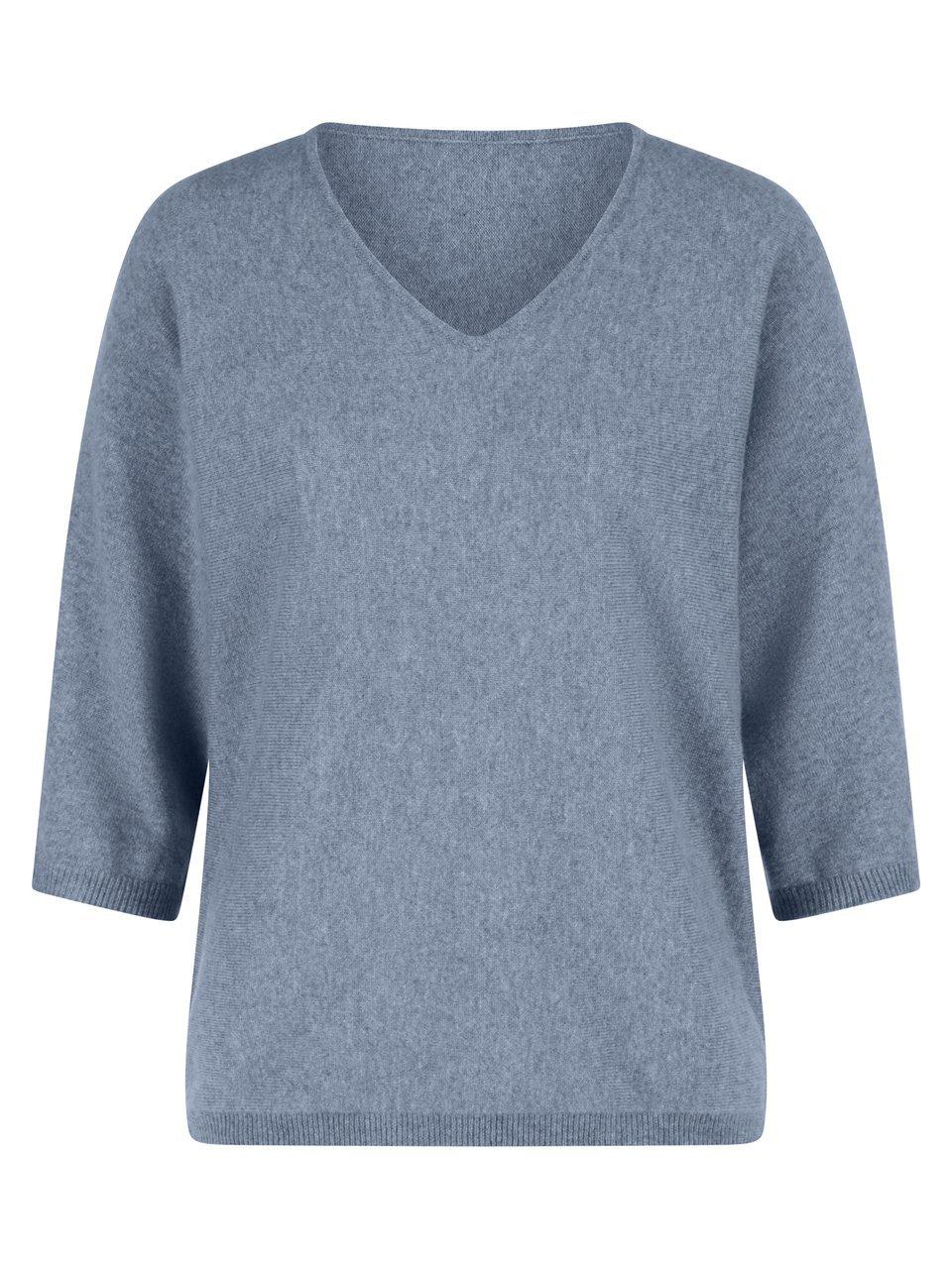 V-Pullover Kaschmir Peter Hahn blau günstig online kaufen