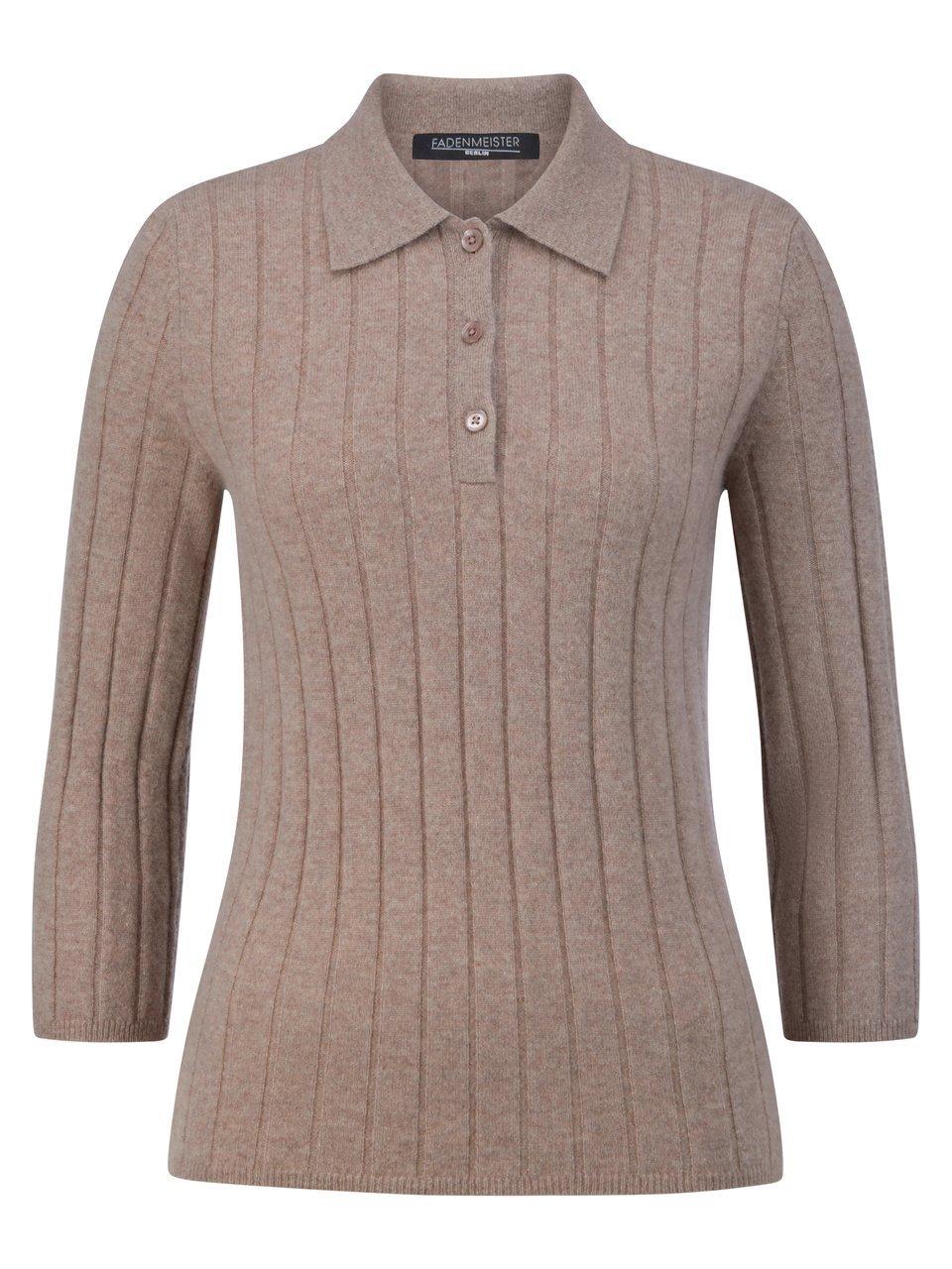 Polo-Pullover 3/4-Arm Fadenmeister Berlin beige günstig online kaufen
