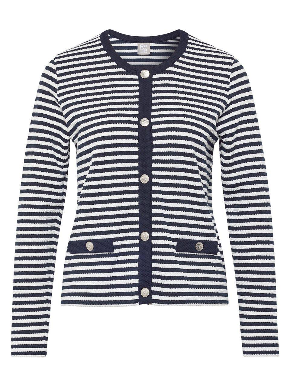 Strickjacke Rundhals-Ausschnitt Rabe blau günstig online kaufen