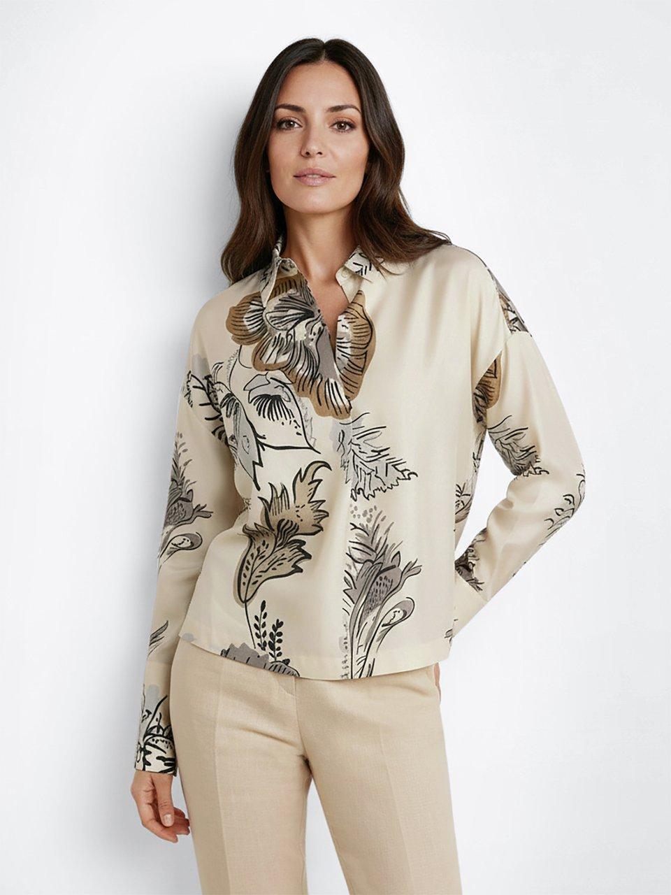 HERZENS - Bluse aus 100% Seide und Hemdkragen