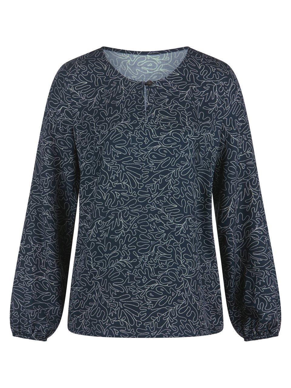 Bluse Rundhals-Ausschnitt Peter Hahn blau günstig online kaufen