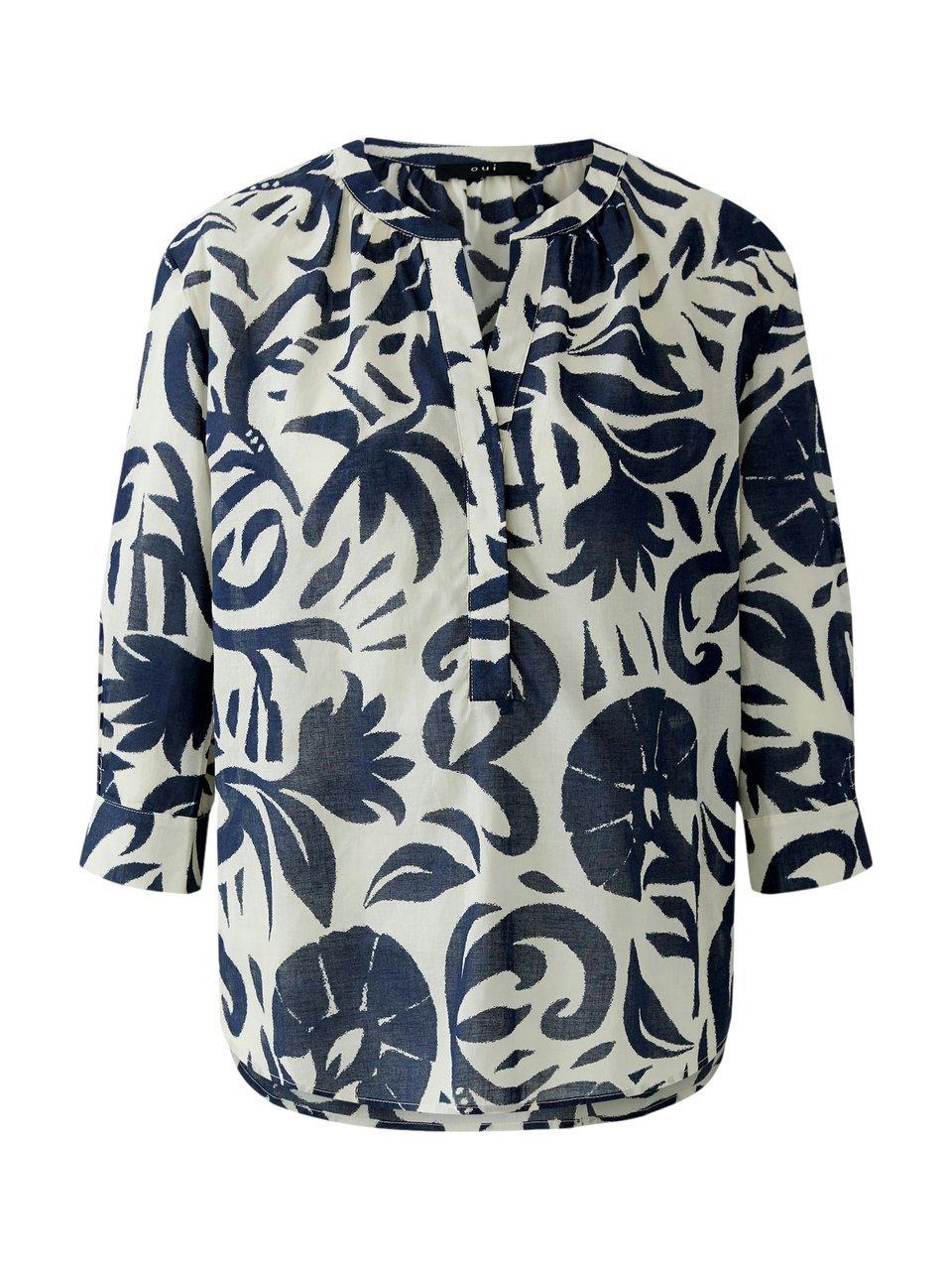 Bluse Rundhals-­Ausschnitt oui weiss günstig online kaufen