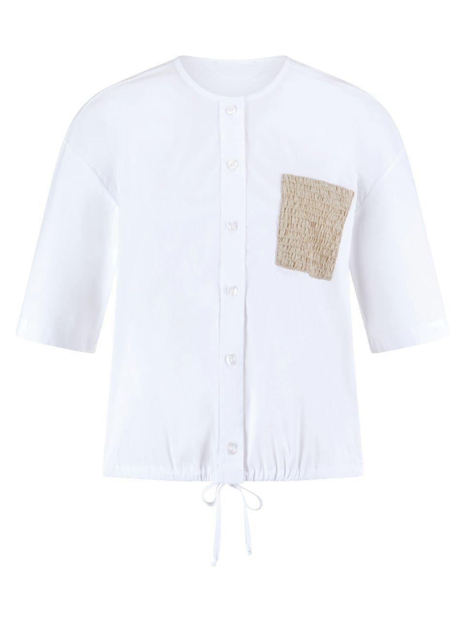 Bluse Rundhals-Ausschnitt Margittes weiss günstig online kaufen