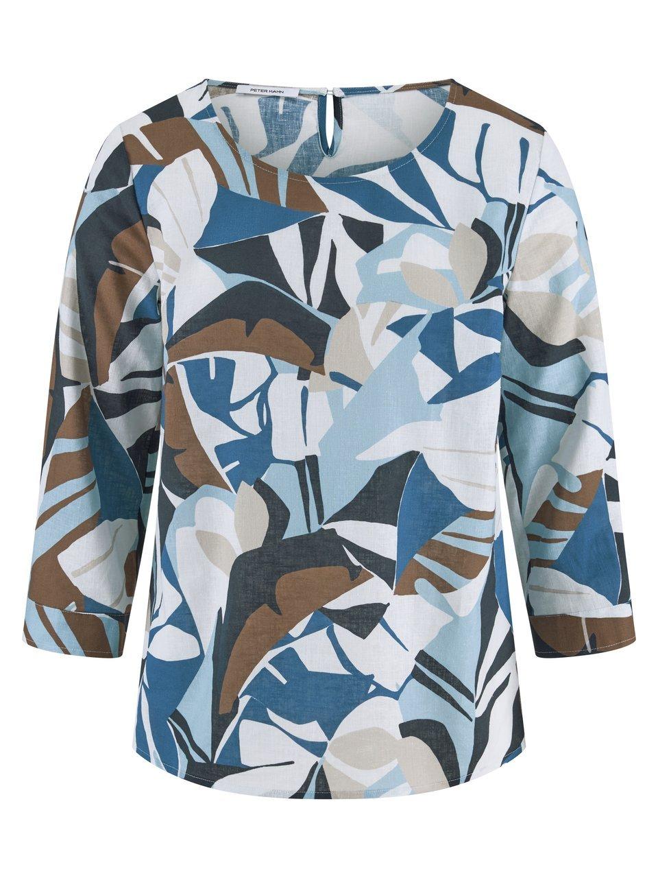 Bluse Rundhals-­Ausschnitt Peter Hahn blau günstig online kaufen