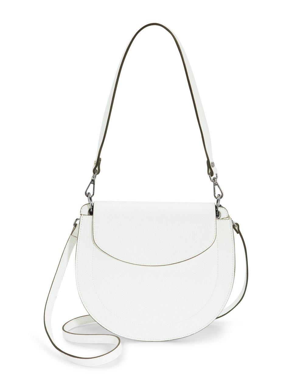 Umhängetasche goldfarbenen Metallelementen Peter Hahn weiss günstig online kaufen