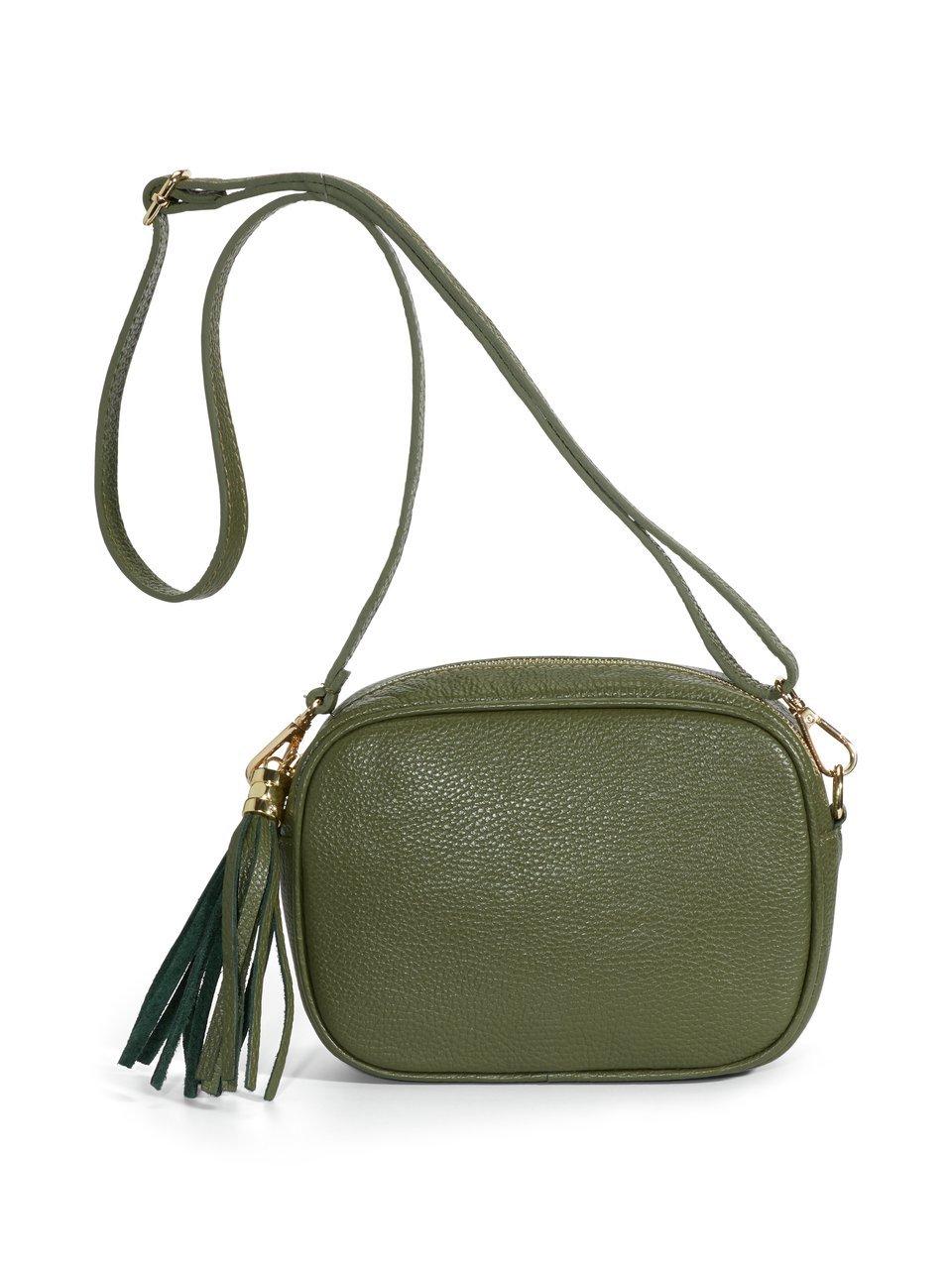 Umhängetasche aus genarbtem Rindsleder Peter Hahn grün günstig online kaufen