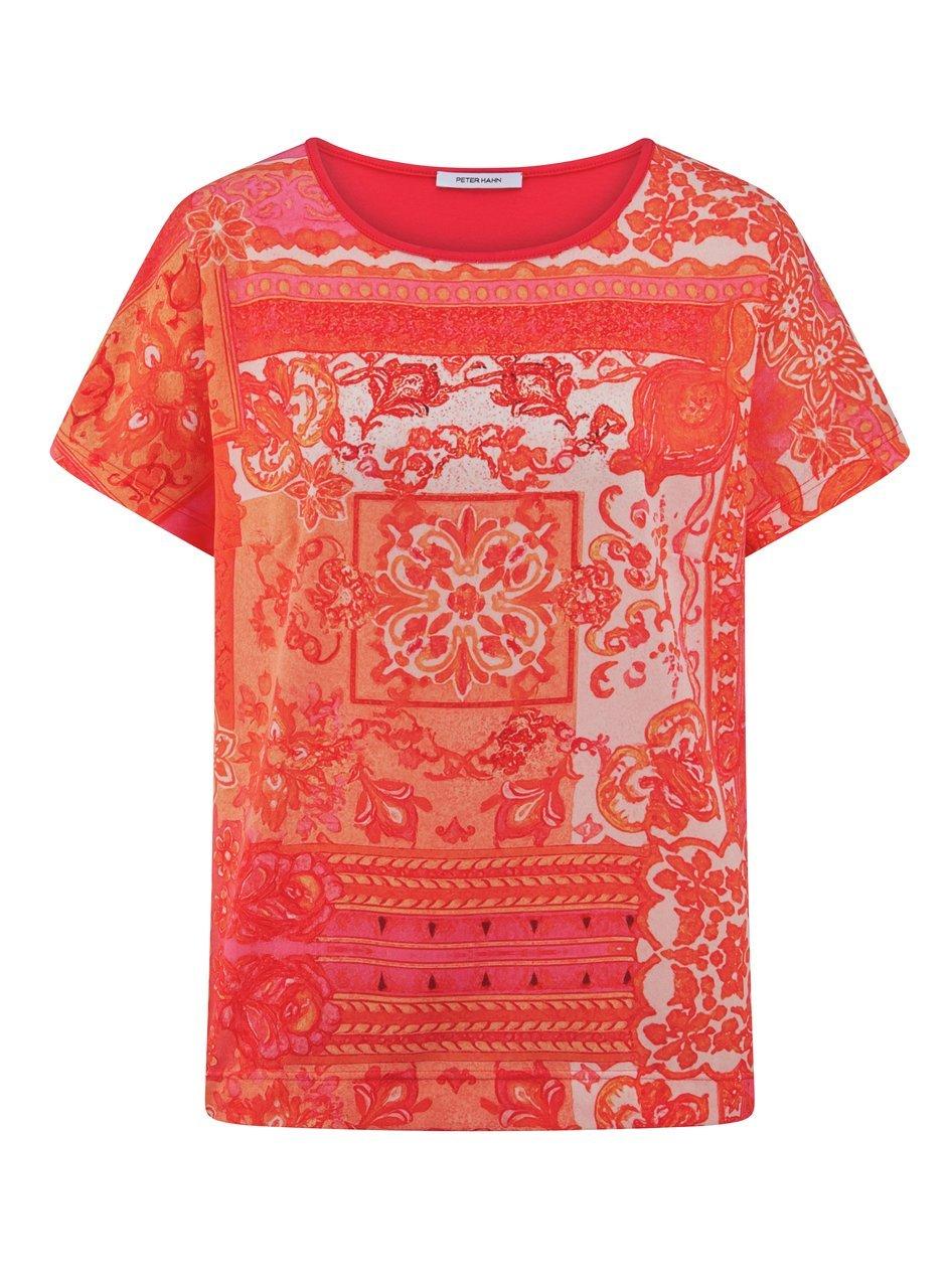 Blusen-Shirt Rundhals-­Ausschnitt Peter Hahn orange günstig online kaufen