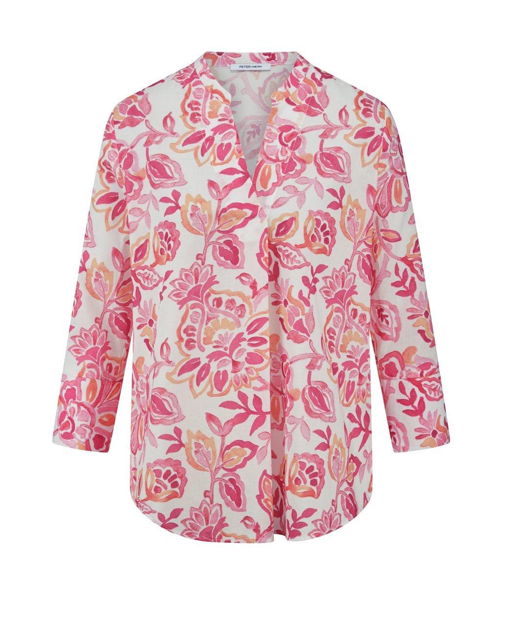 Bluse Rundhals-Ausschnitt Peter Hahn weiss günstig online kaufen