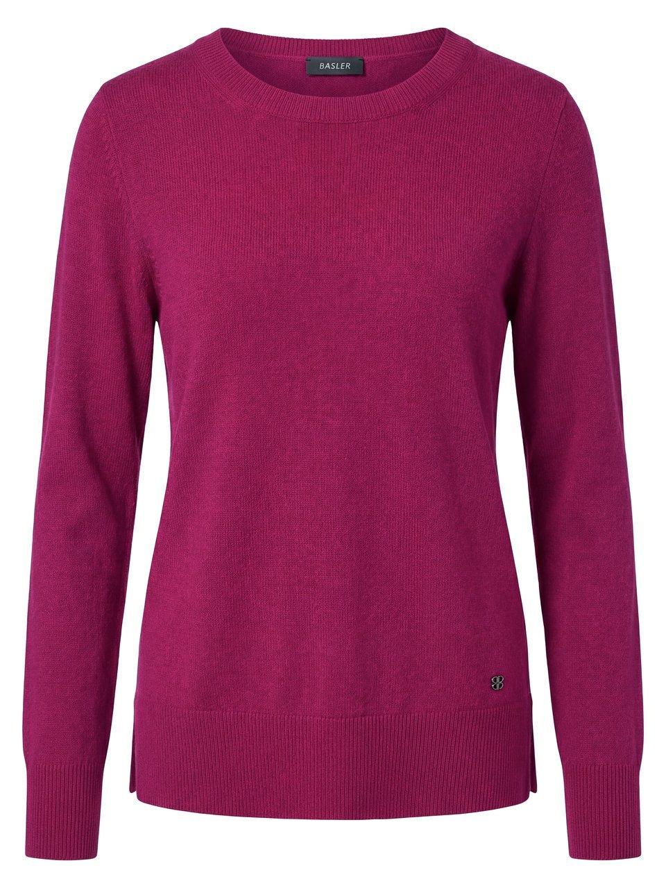 Rundhals-Pullover 1/1-Raglanarm und Kaschmir BASLER pink günstig online kaufen