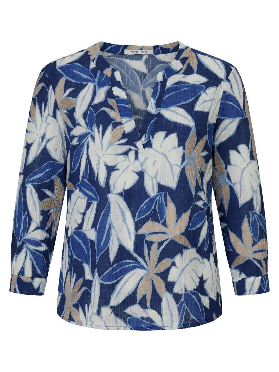 Bluse Rundhals-­Ausschnitt Peter Hahn blau günstig online kaufen
