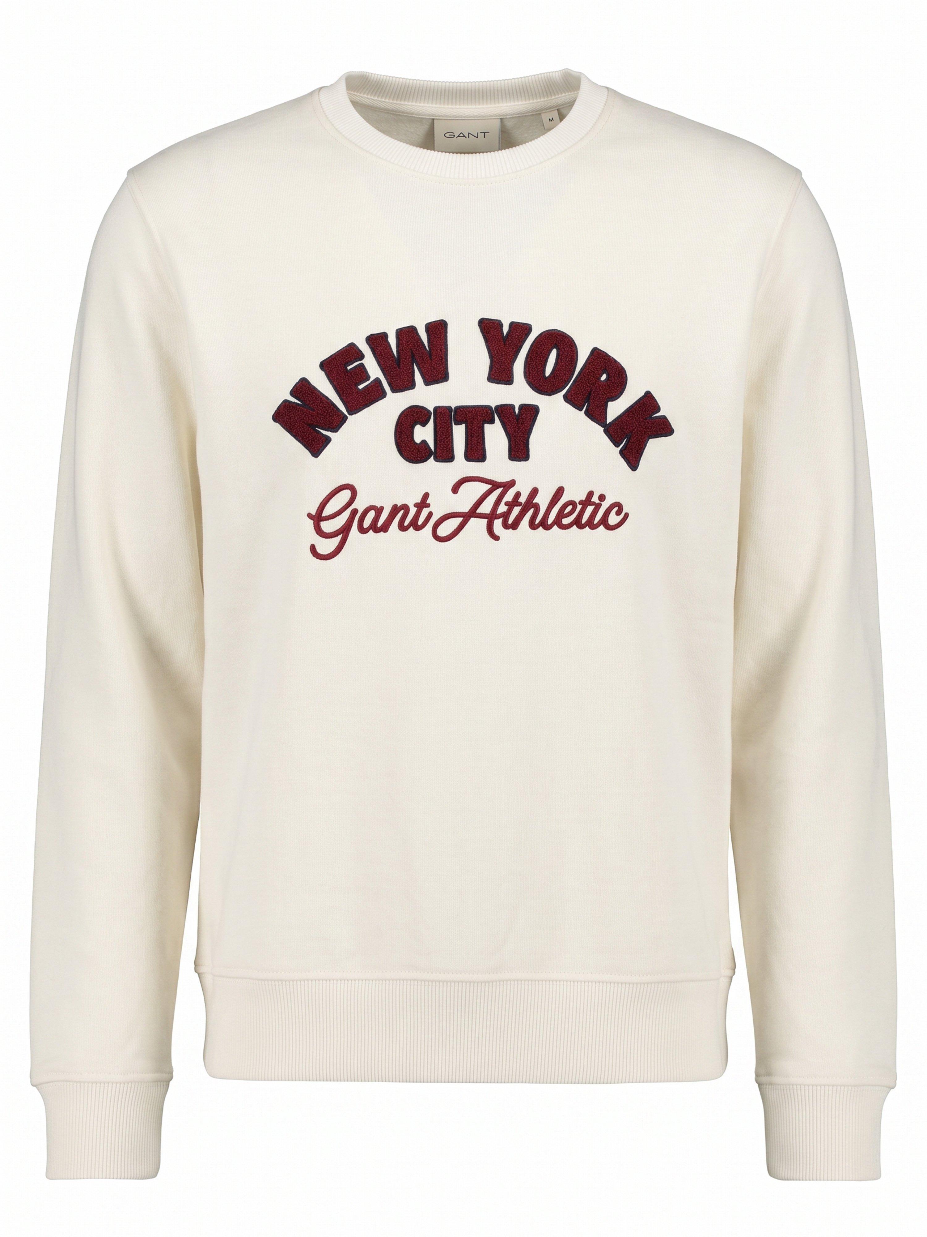 Sweatshirt Rippenstrick-Bündchen GANT weiss