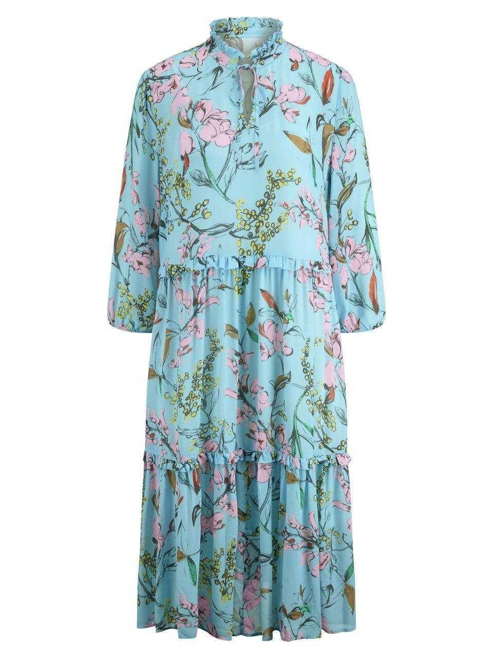 Kleid Rüschen-Stehkragen St. Emile blau