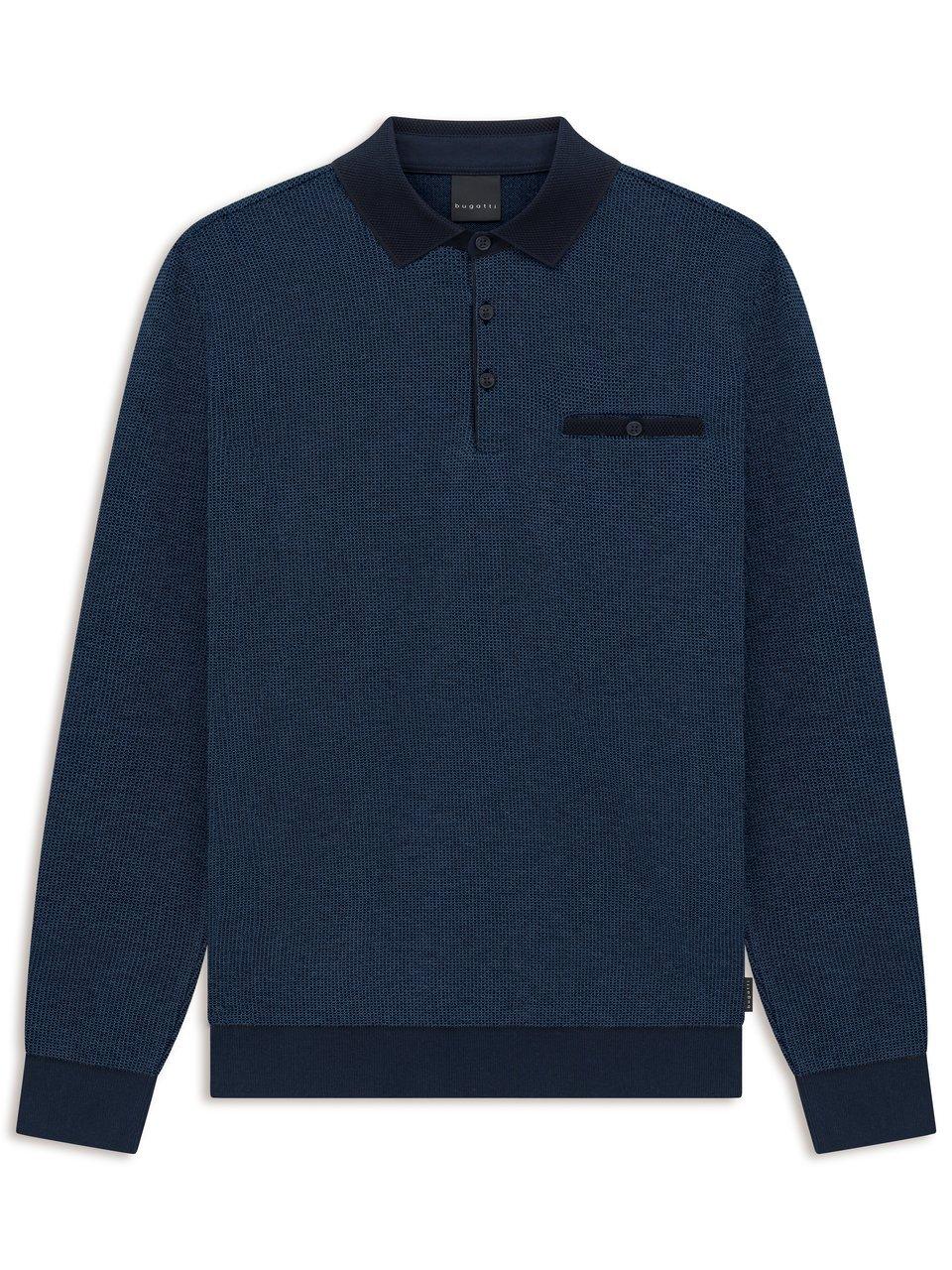Polo-Sweatshirt kurzer Knopfleiste Bugatti blau