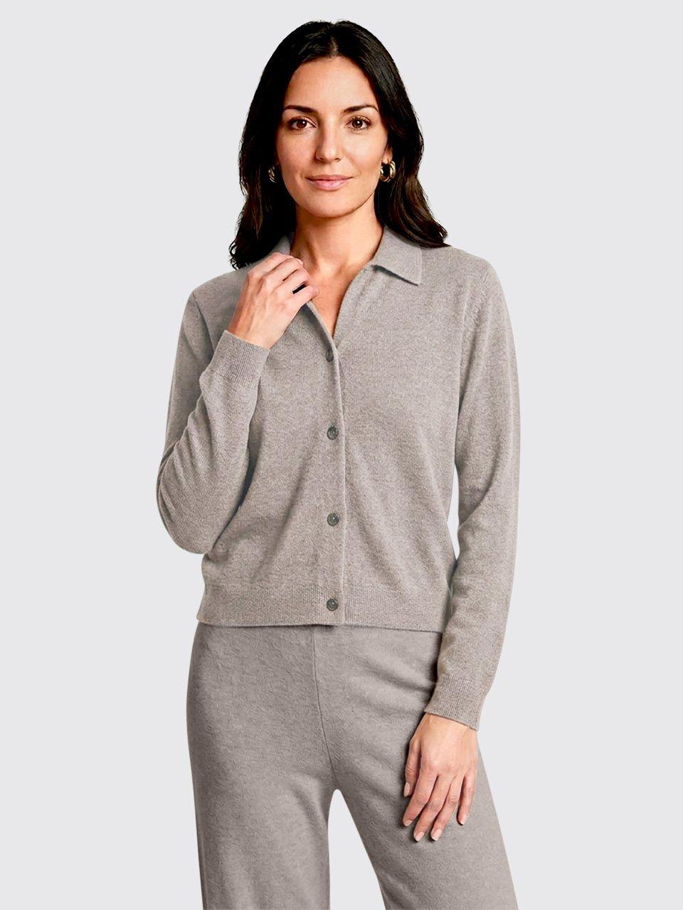 Peter Hahn - Strickjacke mit Polo-­Kragen aus Kaschmir