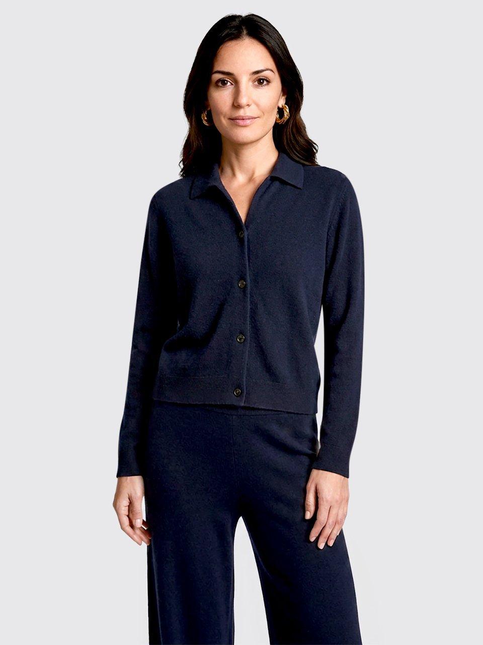 Peter Hahn - Strickjacke mit Polo-­Kragen aus Kaschmir