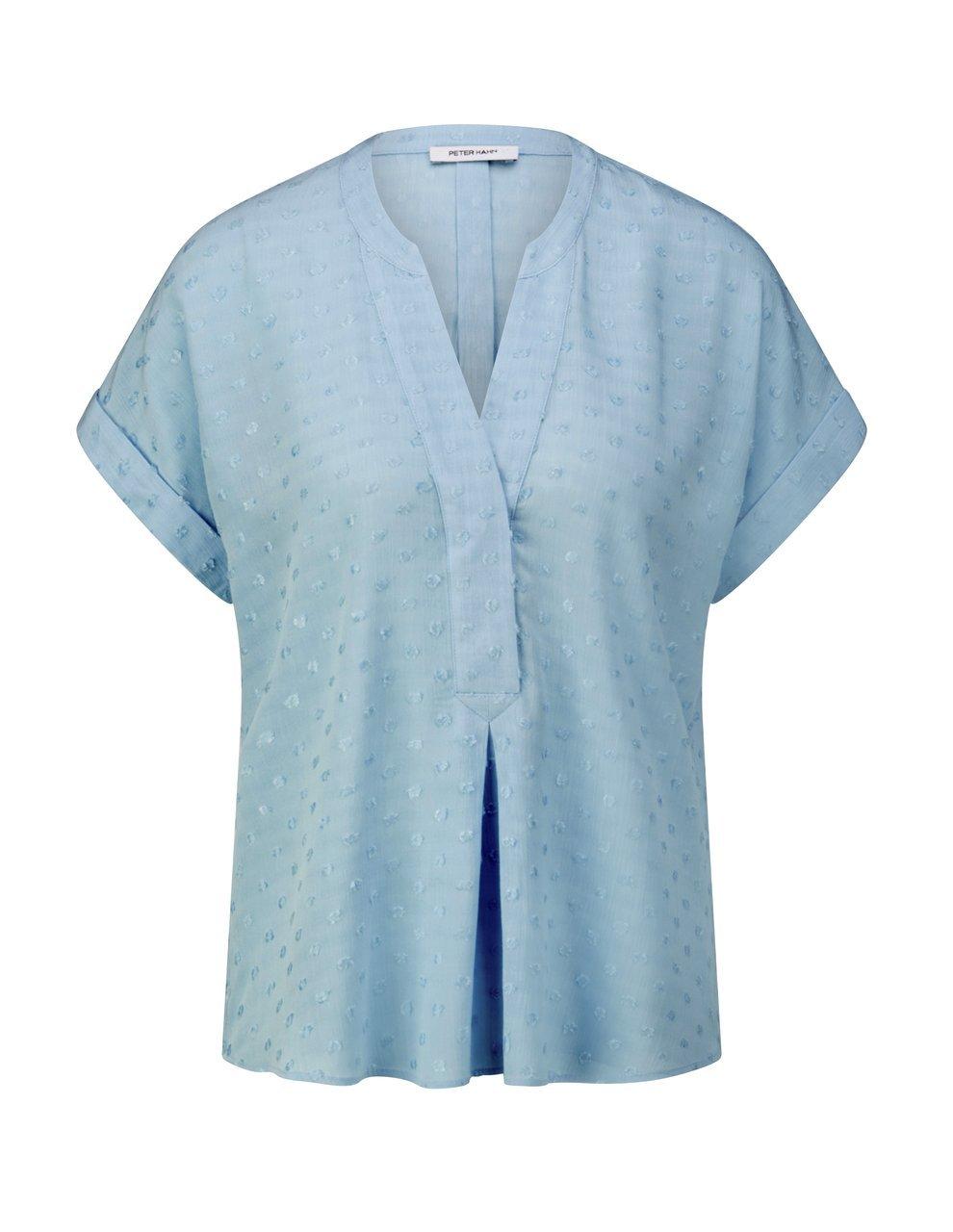 Bluse Rundhals-Ausschnitt Peter Hahn blau günstig online kaufen