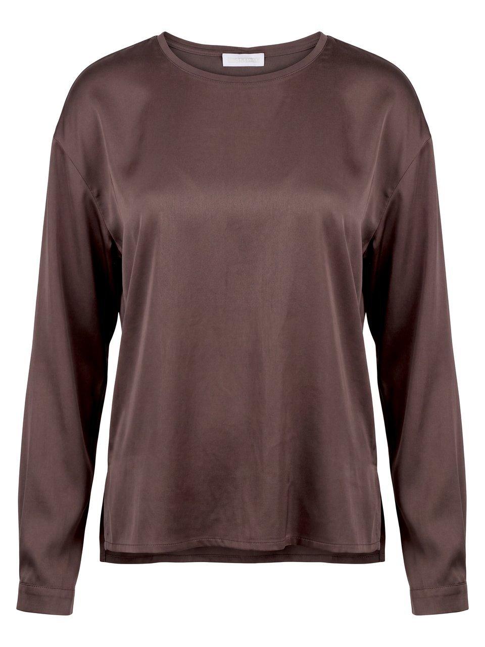 Bluse Rundhals-Ausschnitt St. Emile braun