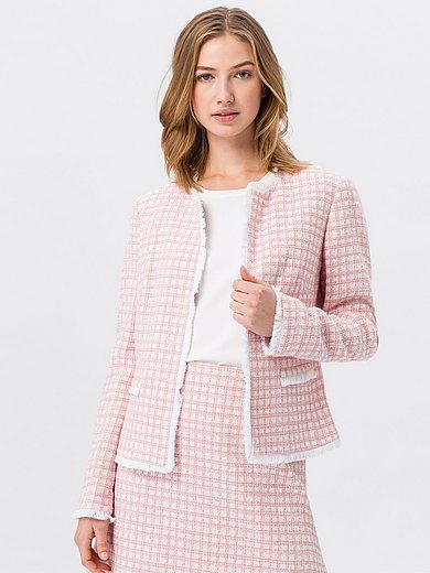 Uta Raasch Le blazer à carreaux, finitions frangées rose Blazer à carreaux rose 323329218B28 | Pimkie | Blazer à