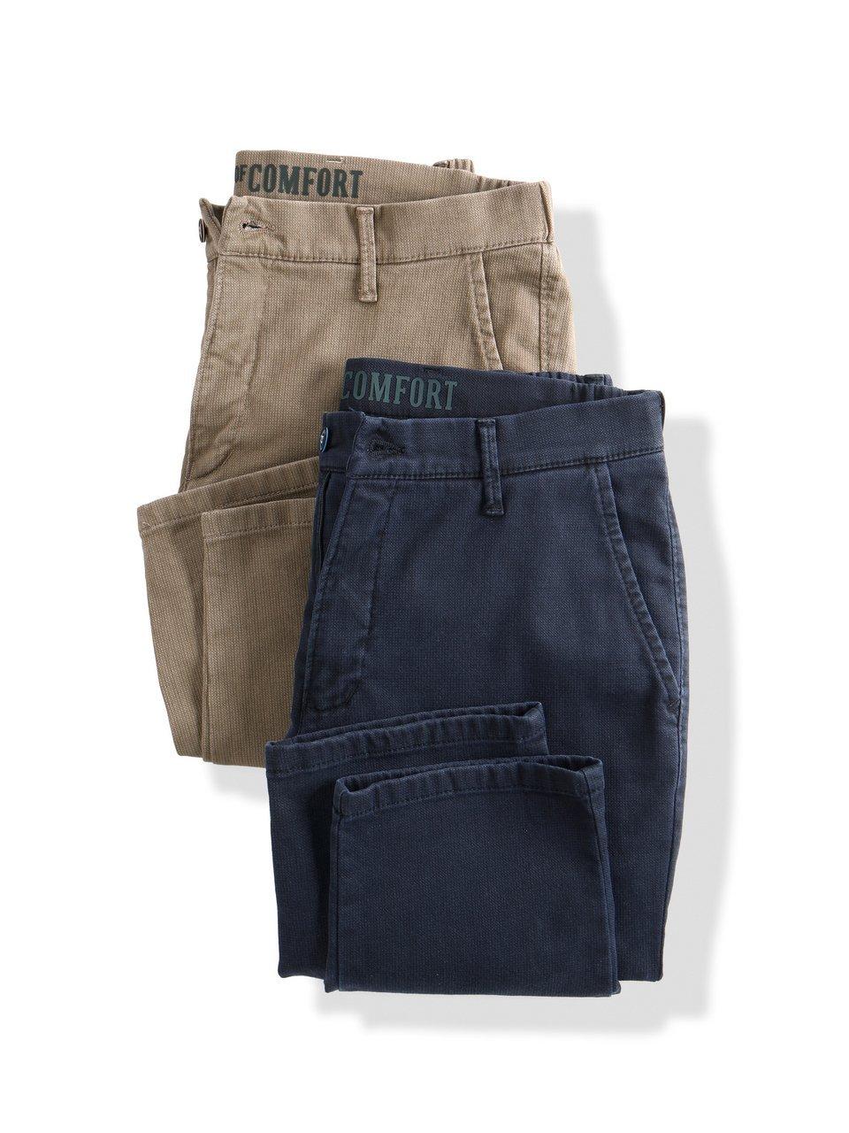 CLUB OF COMFORT - Flatfront-Hose Slim Fit