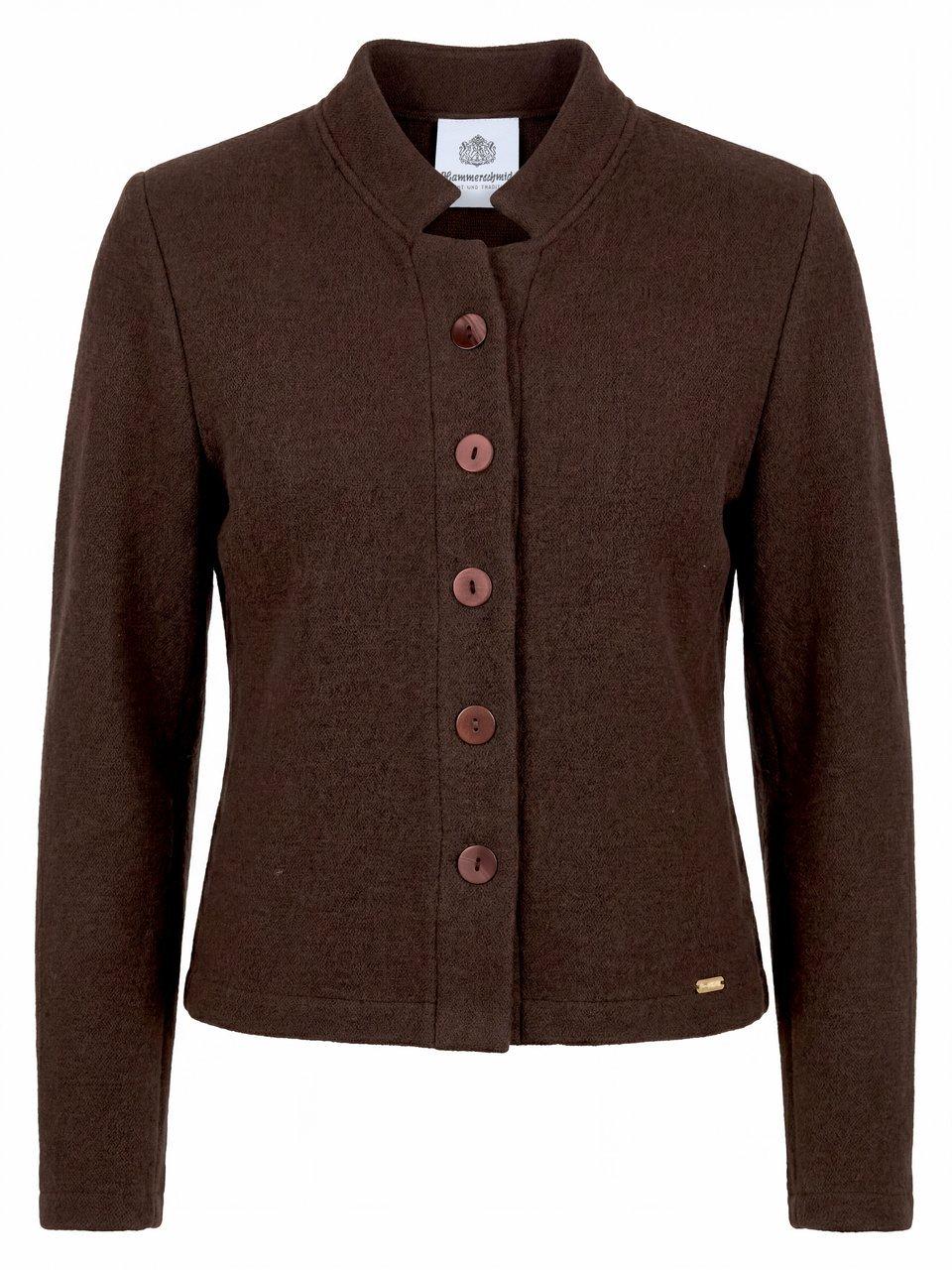 Strickjacke Stehkragen Hammerschmid braun