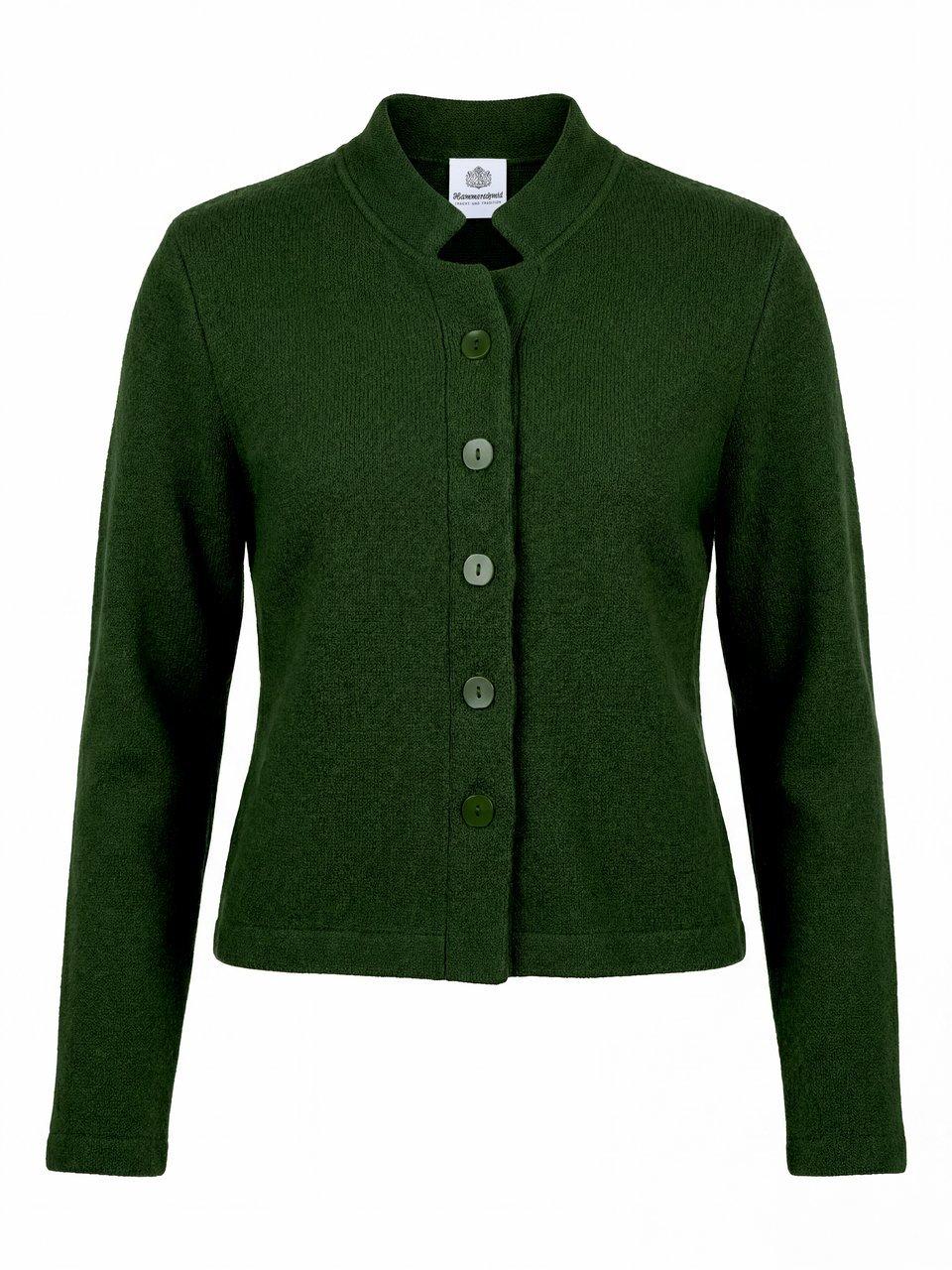 Strickjacke Stehkragen Hammerschmid grün