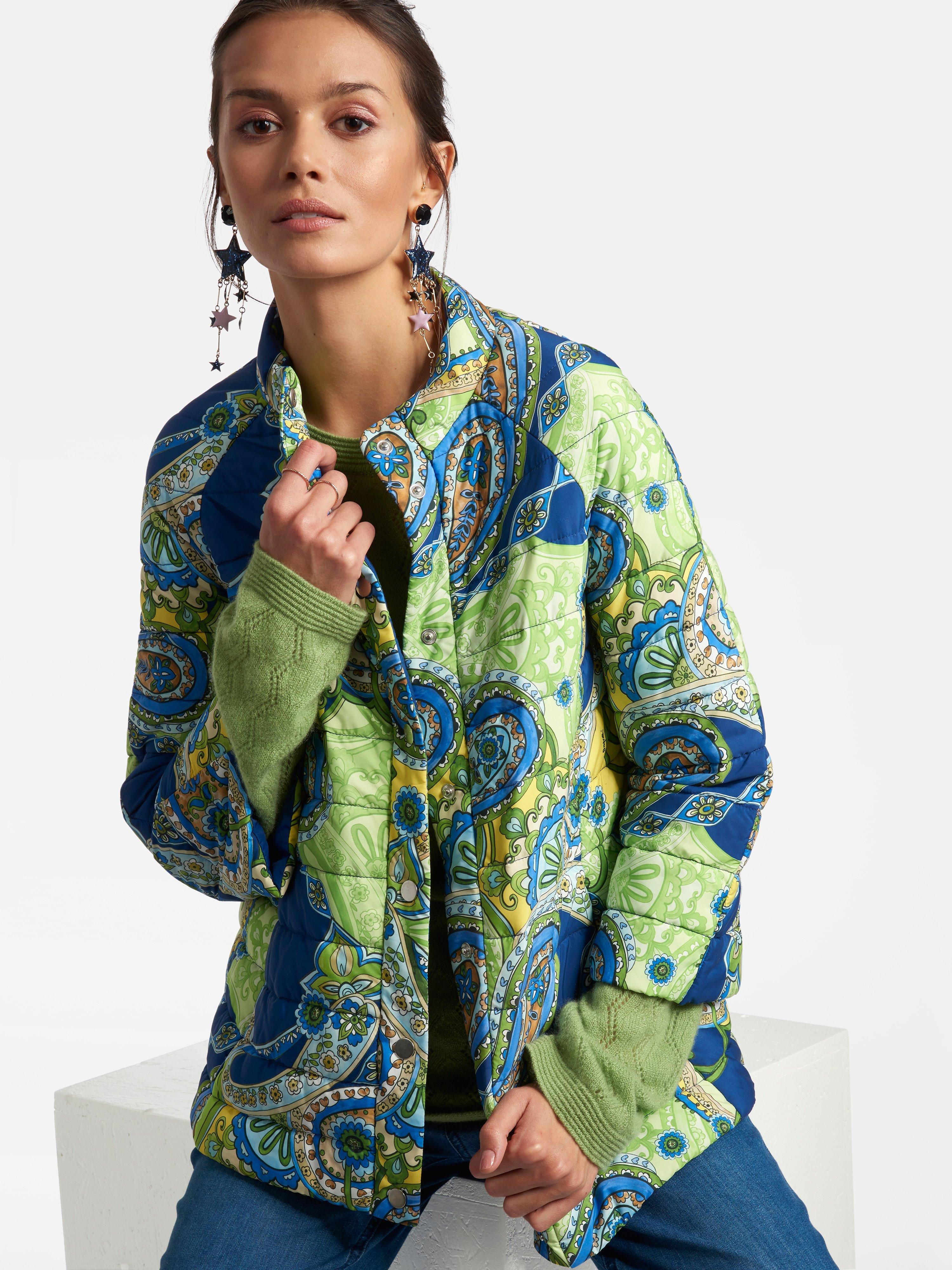 region Konkret Anmelder Laura Biagiotti Roma - Quiltet jakke med 7/8-ærmer - Multicolor/marine