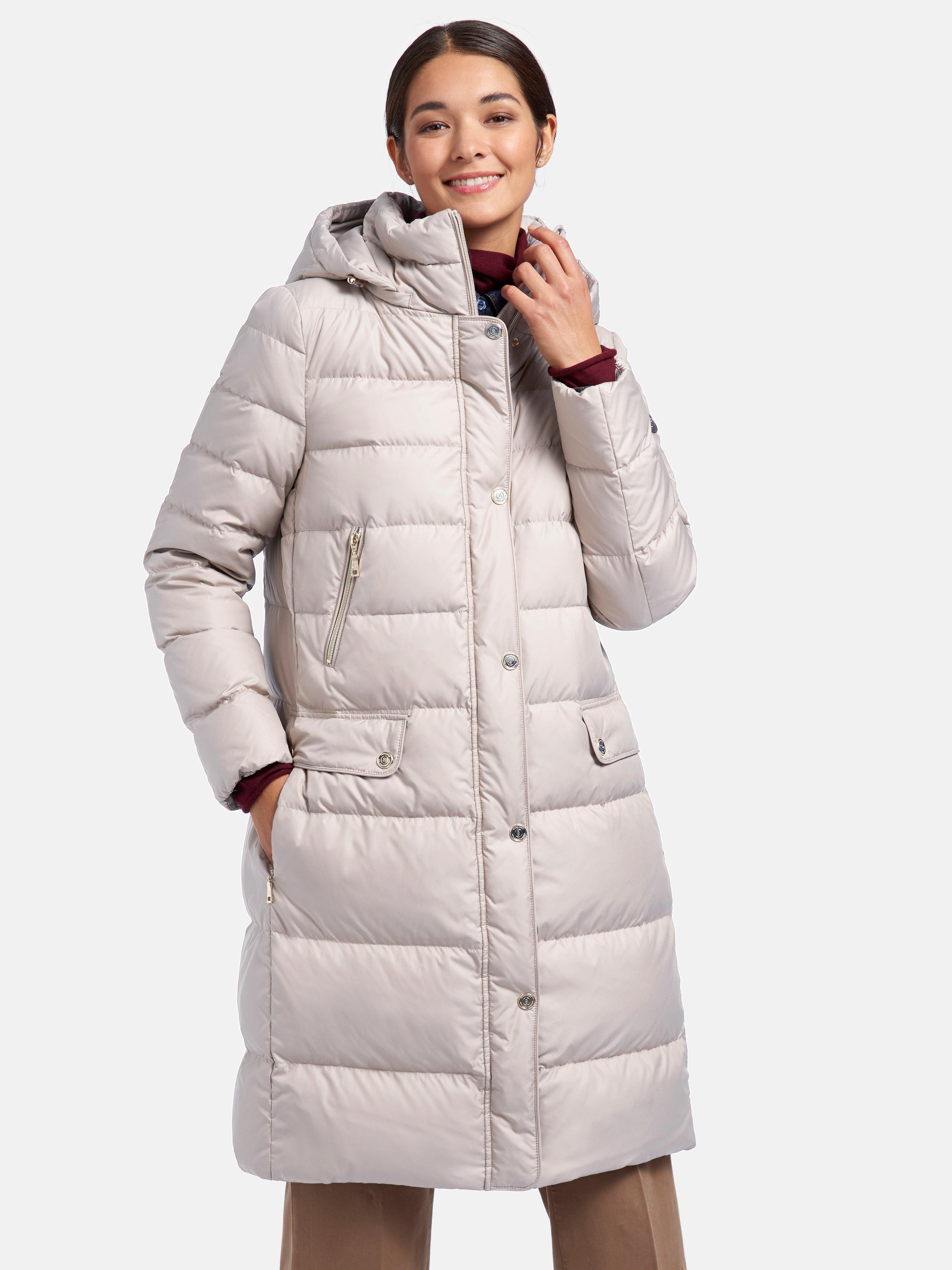 Schneiders Salzburg - Quilted Down Coat With Zip-off Hood - Off-white