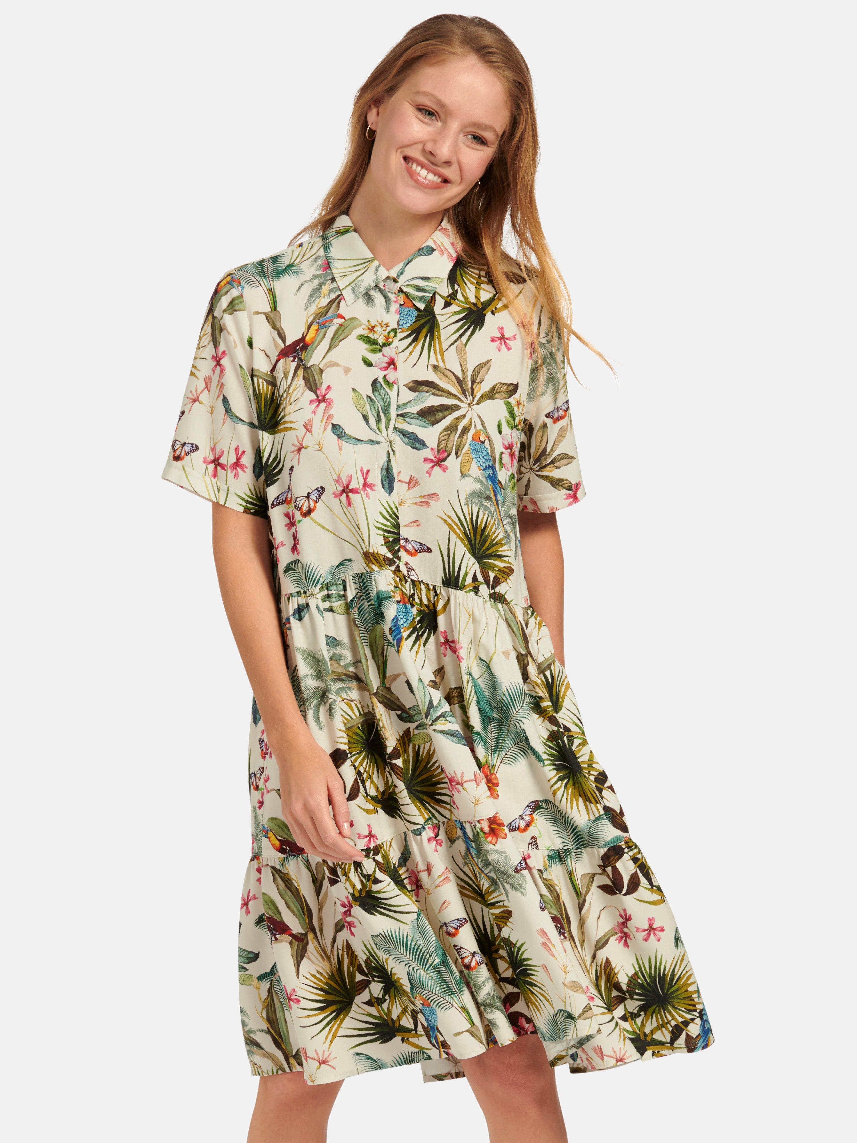 MYBC - Jurk met korte mouwen en jungleprint