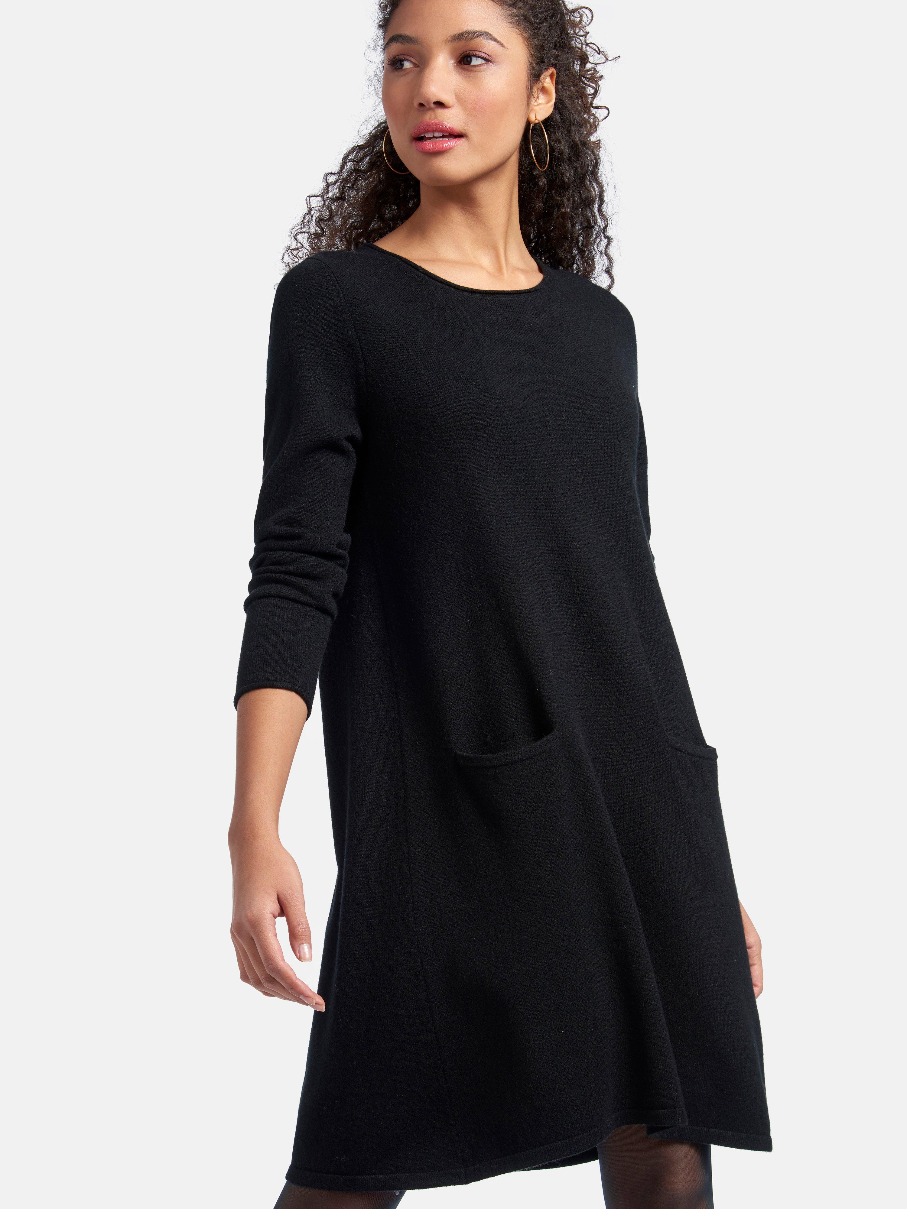 include - Gebreide jurk van 100% kasjmier met lange mouwen