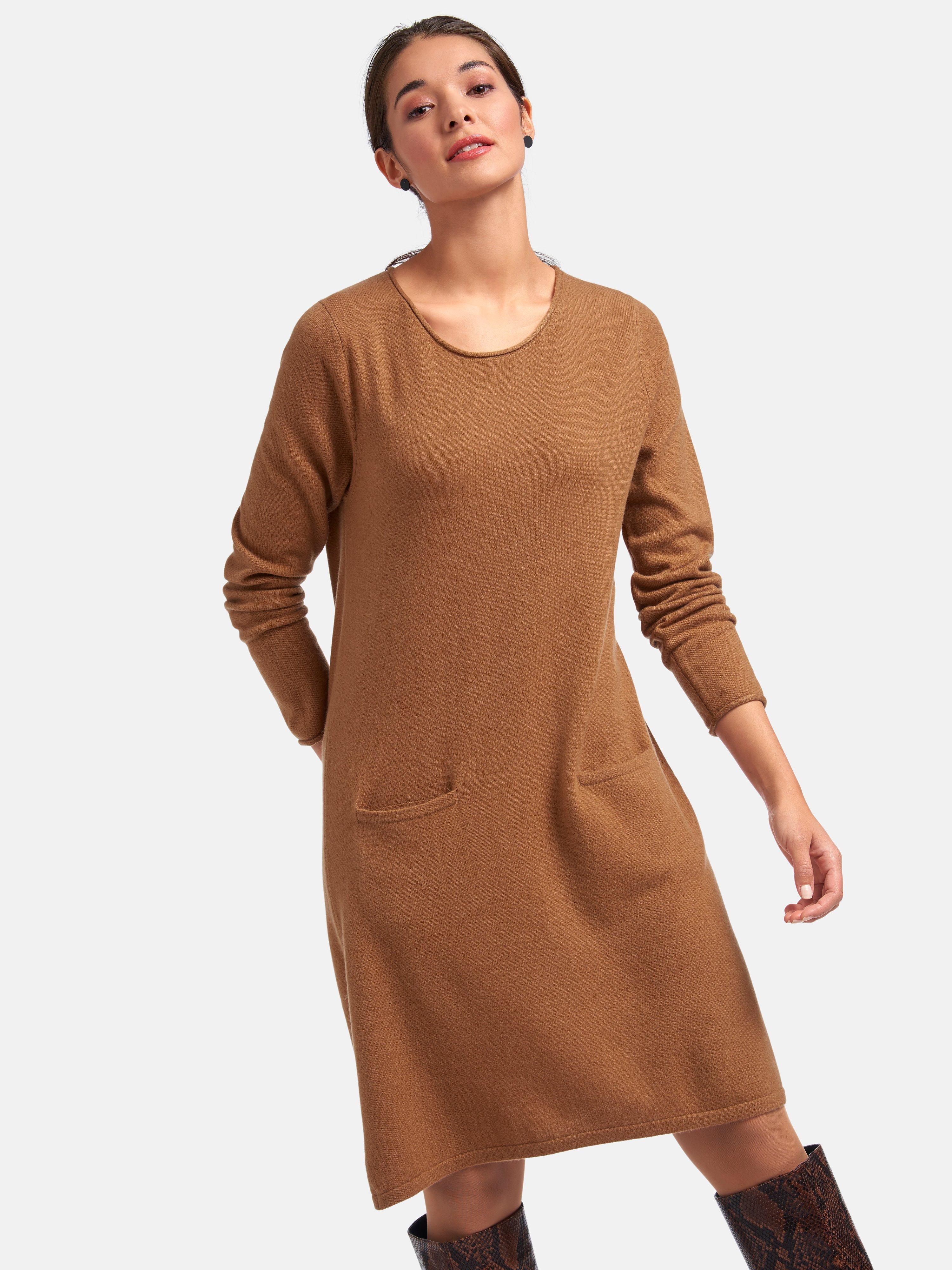 include - Gebreide jurk van 100% kasjmier met lange mouwen