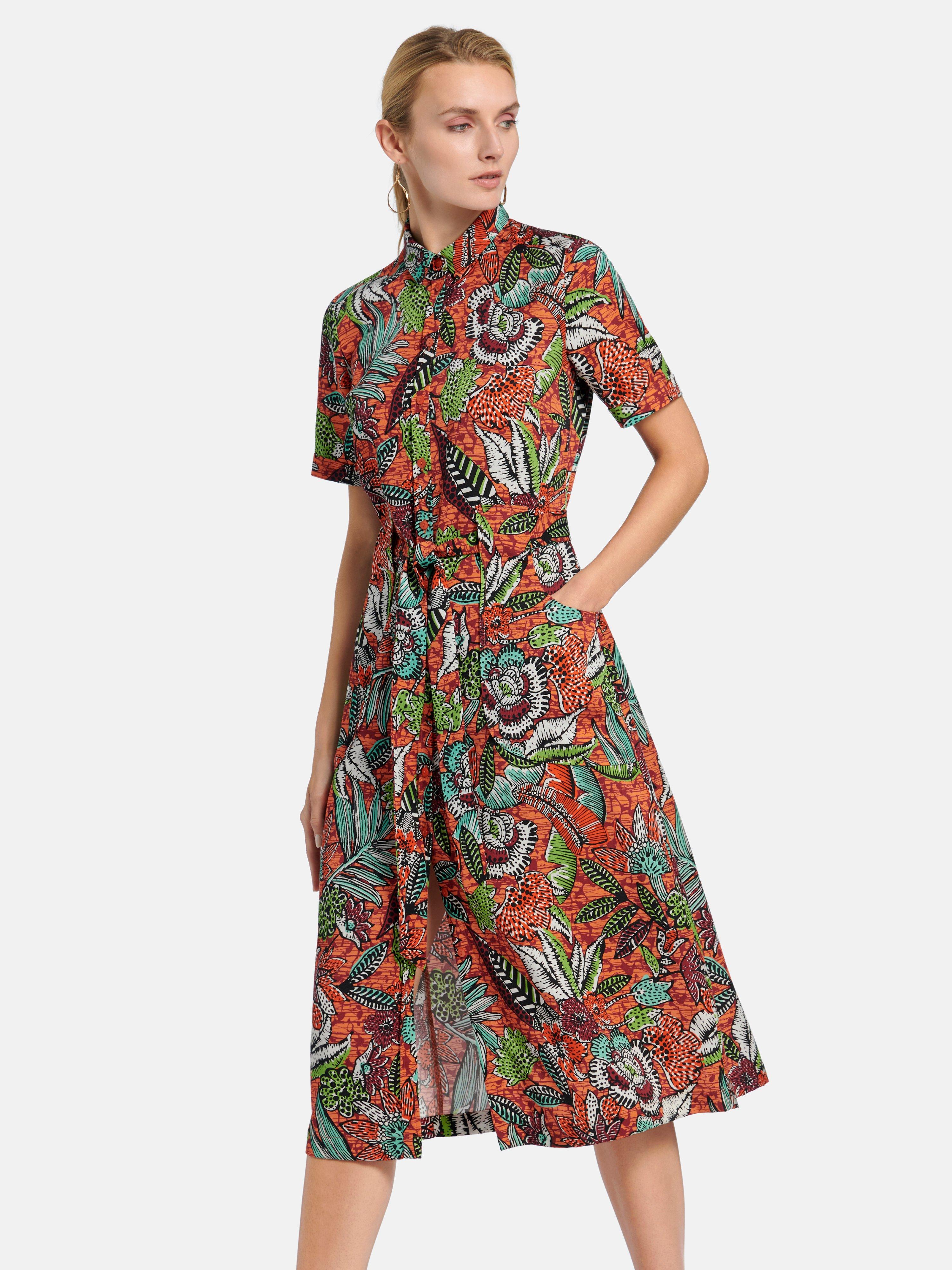 Peter Hahn Kleid Mit 1 2 Arm Orange Multicolor 